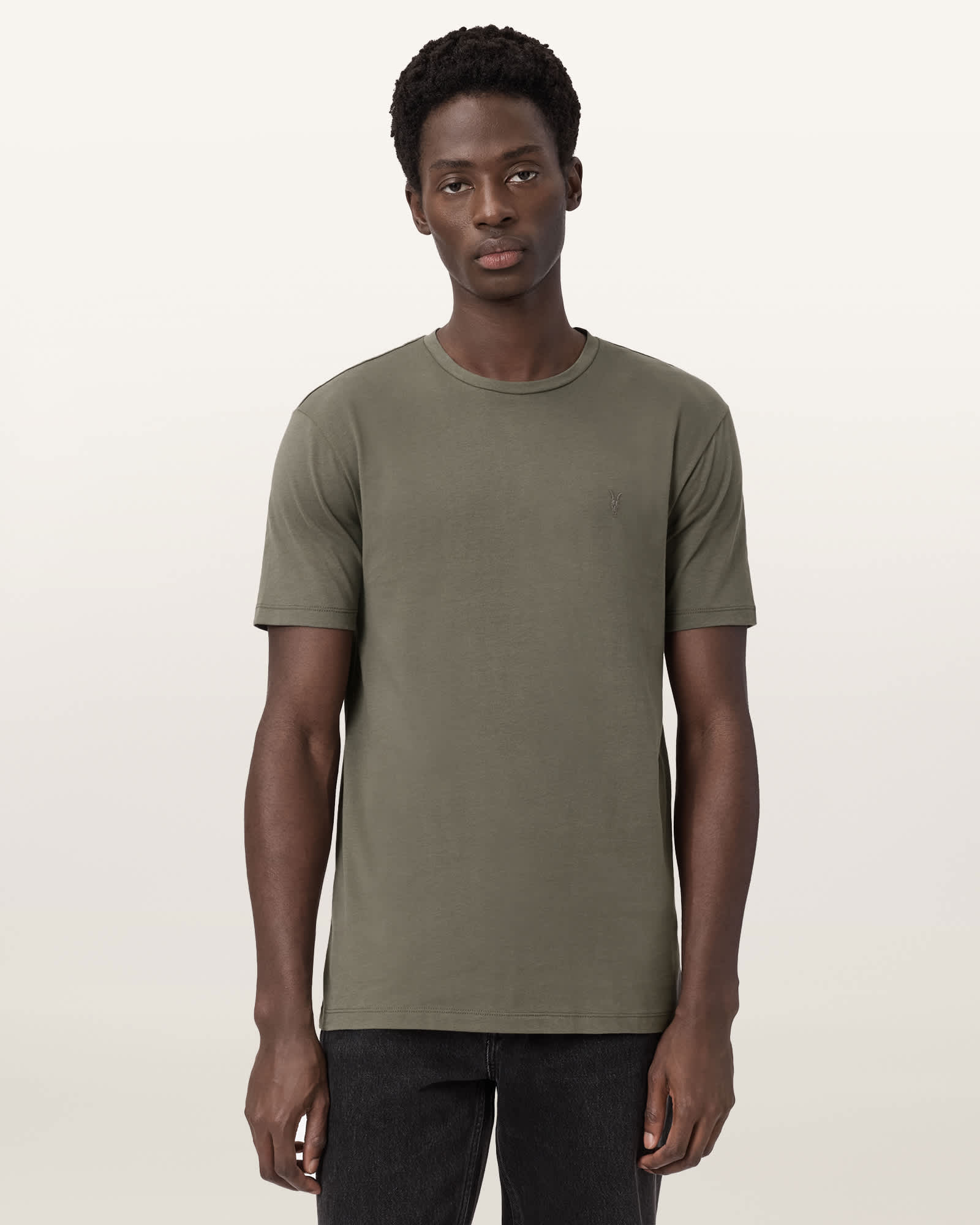 AllSaints Brace Brushed Cotton T-Shirts 3 Pack,, White/Green/Green