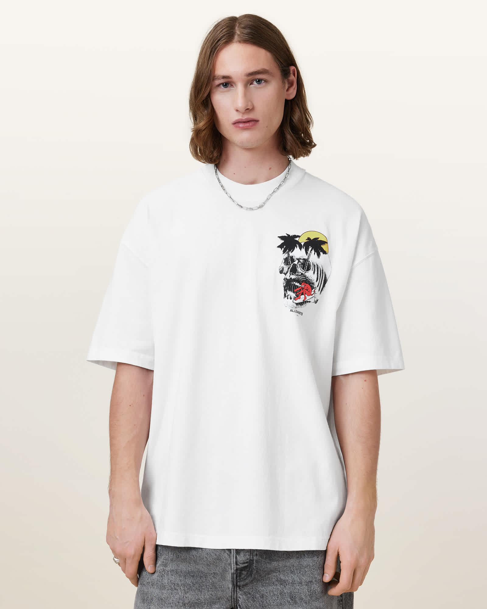 AllSaints Breaker Short Sleeve T-Shirt, White
