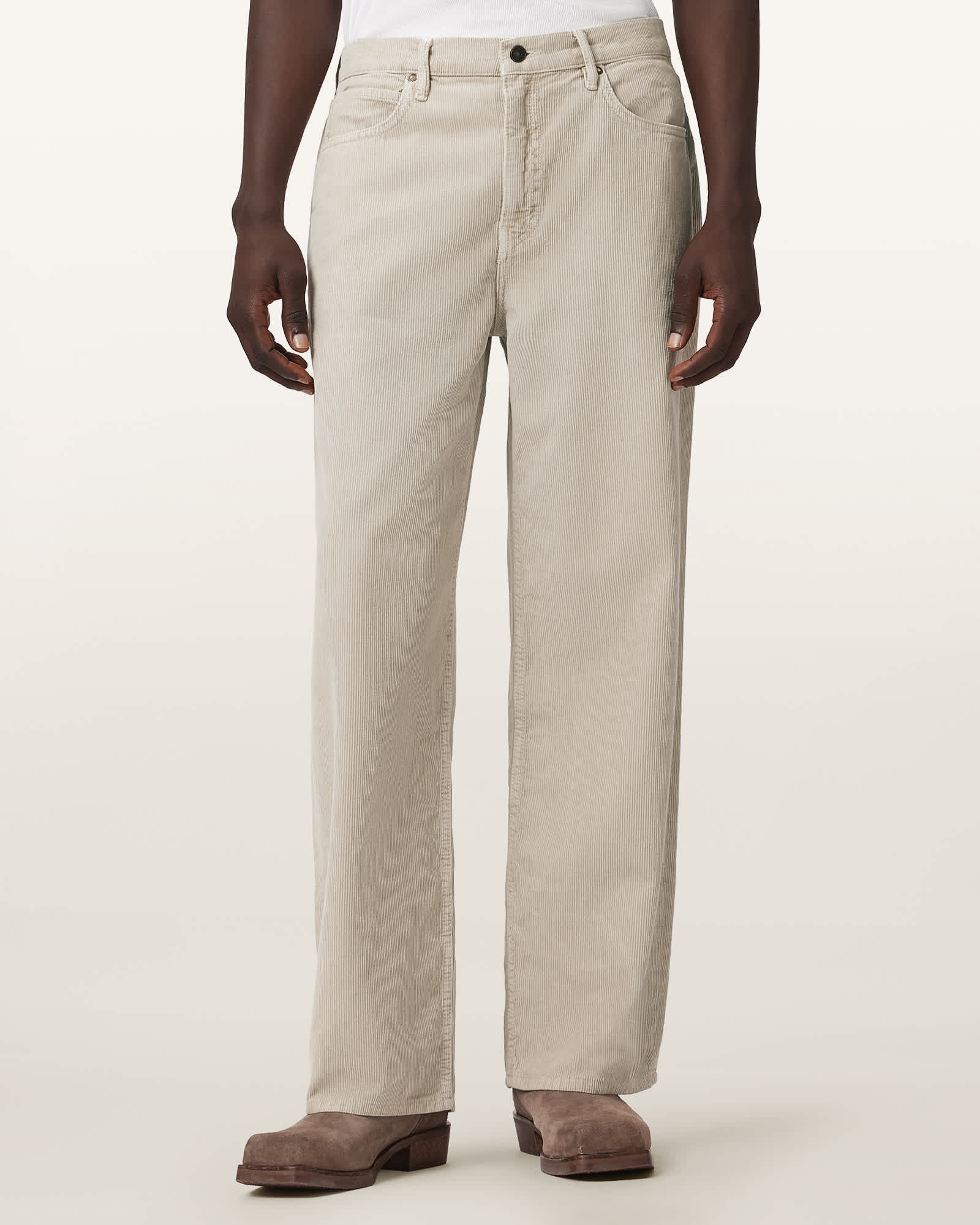 AllSaints Cotton Lenny Wide Leg Corduroy Jeans, Size: 28