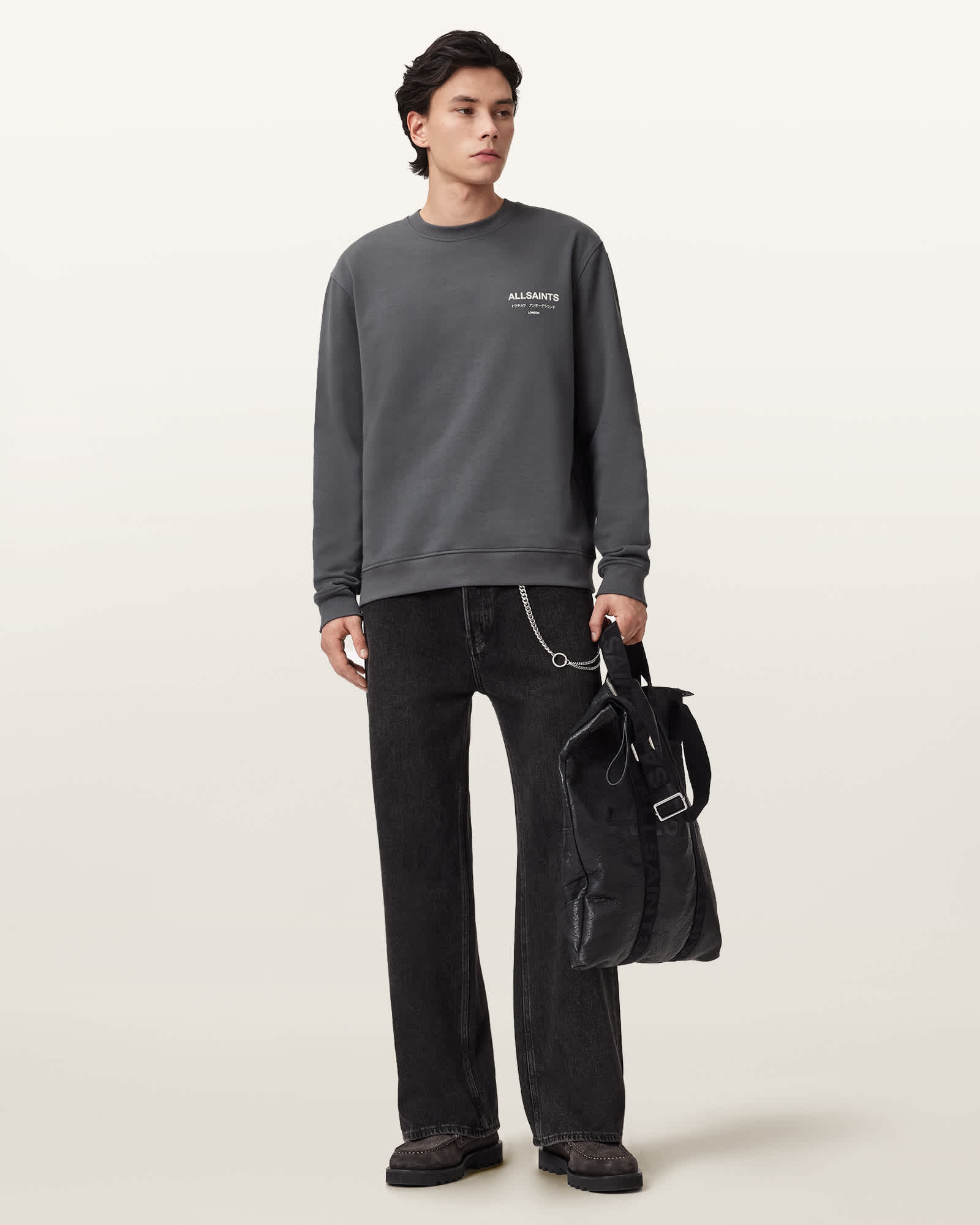 Allsaints Men's Underground Relaxed Fit Crew Neck Sweatshirt - Size  Xxl