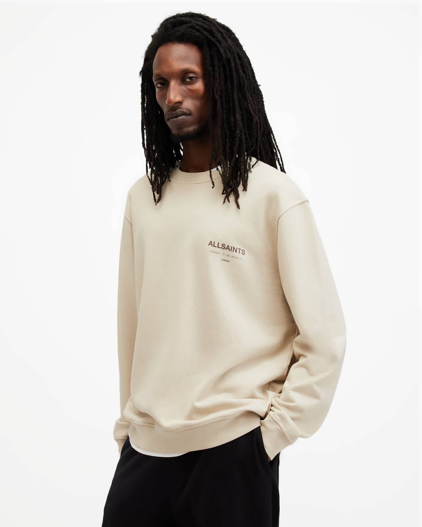 Allsaints Men's Underground Relaxed Fit Crew Neck Sweatshirt - Size  Xxl