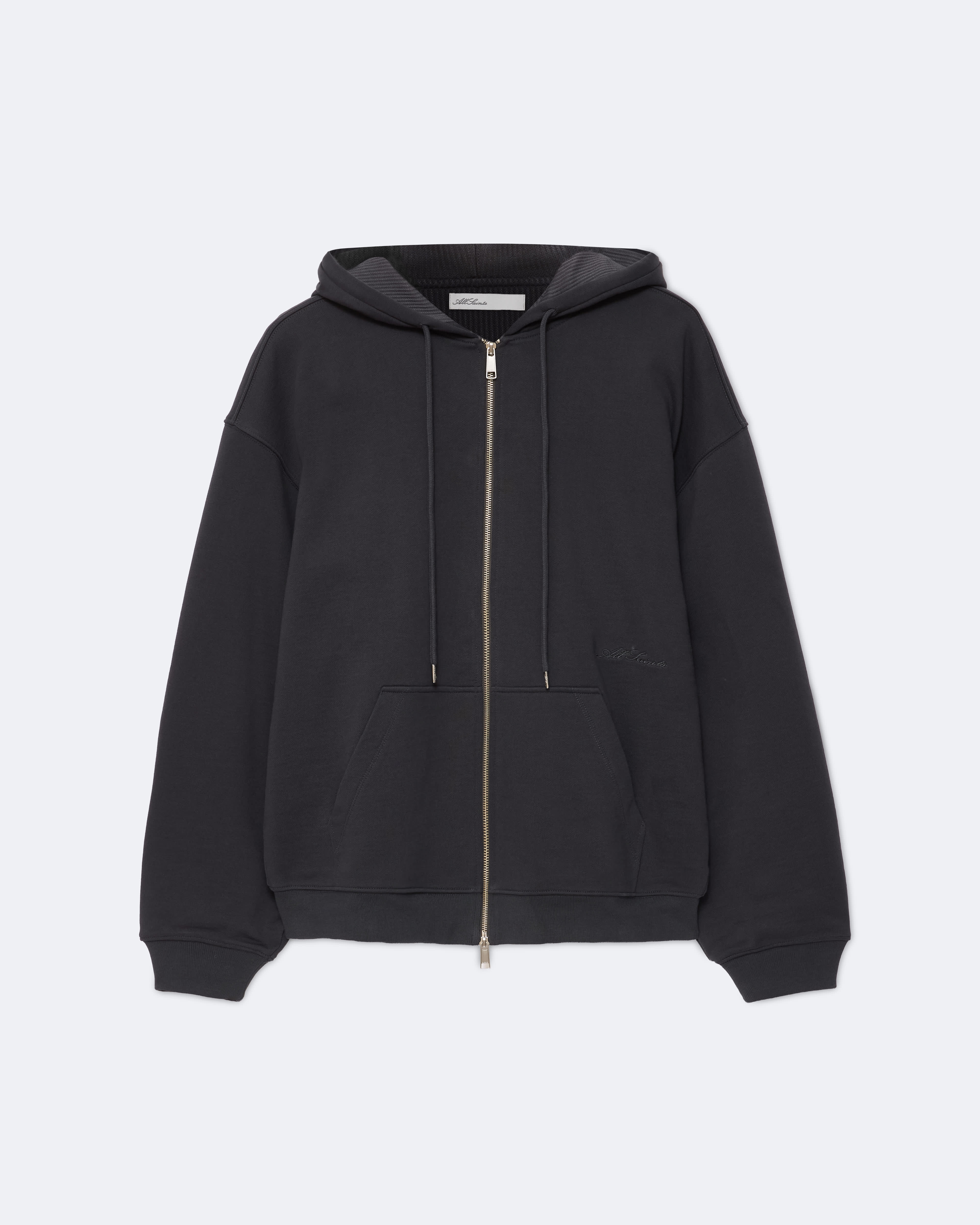 AllSaints Men’s Brax Oversized Zip-Up Hoodie, Size: XS