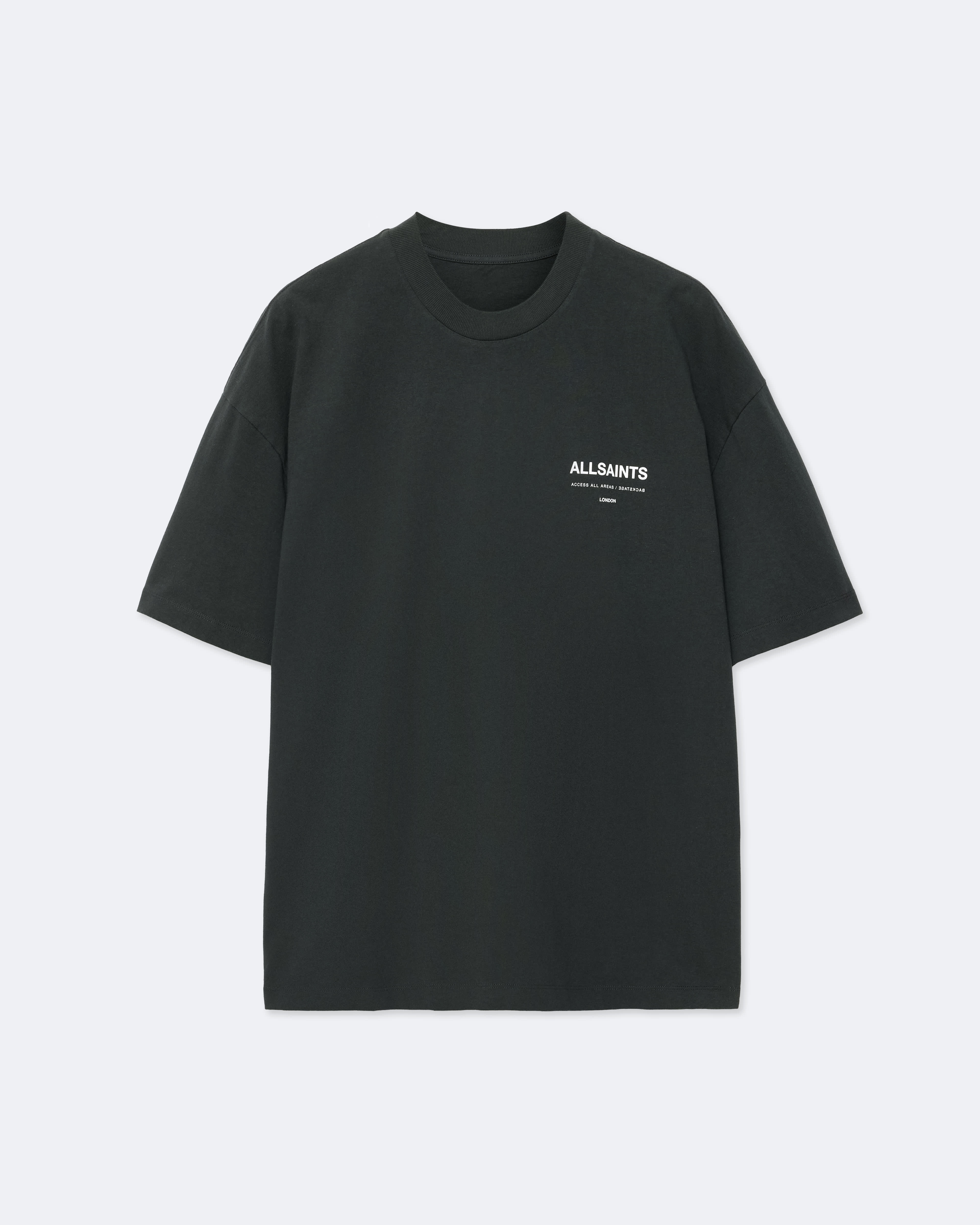 Allsaints Herren Schwarz Backstage Ss Crew Tee - Bild 3