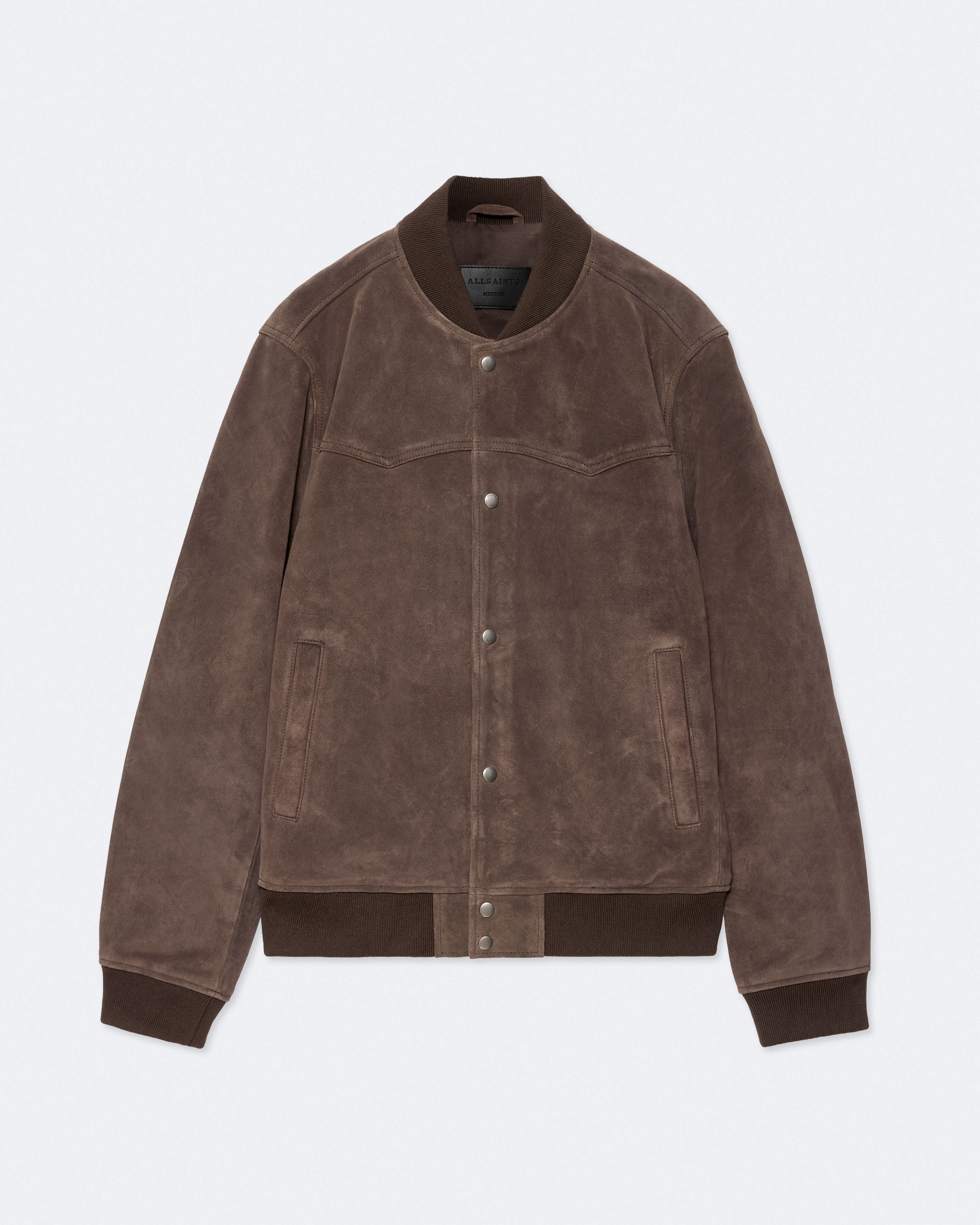 Allsaints Herren Braun Men's Stafford Suede Bomber Jacket Size M