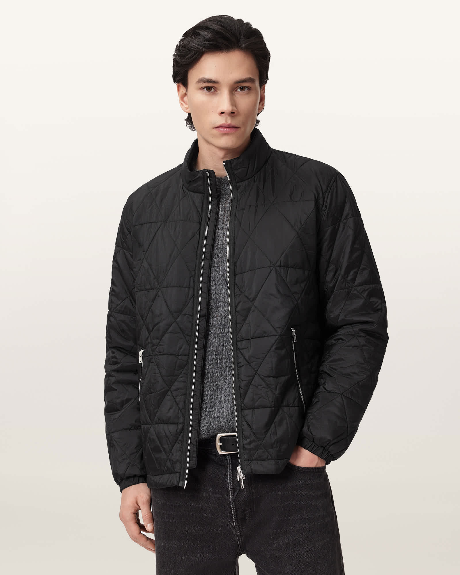 AllSaints Polyamide Tribex Matte Quilted Jacket