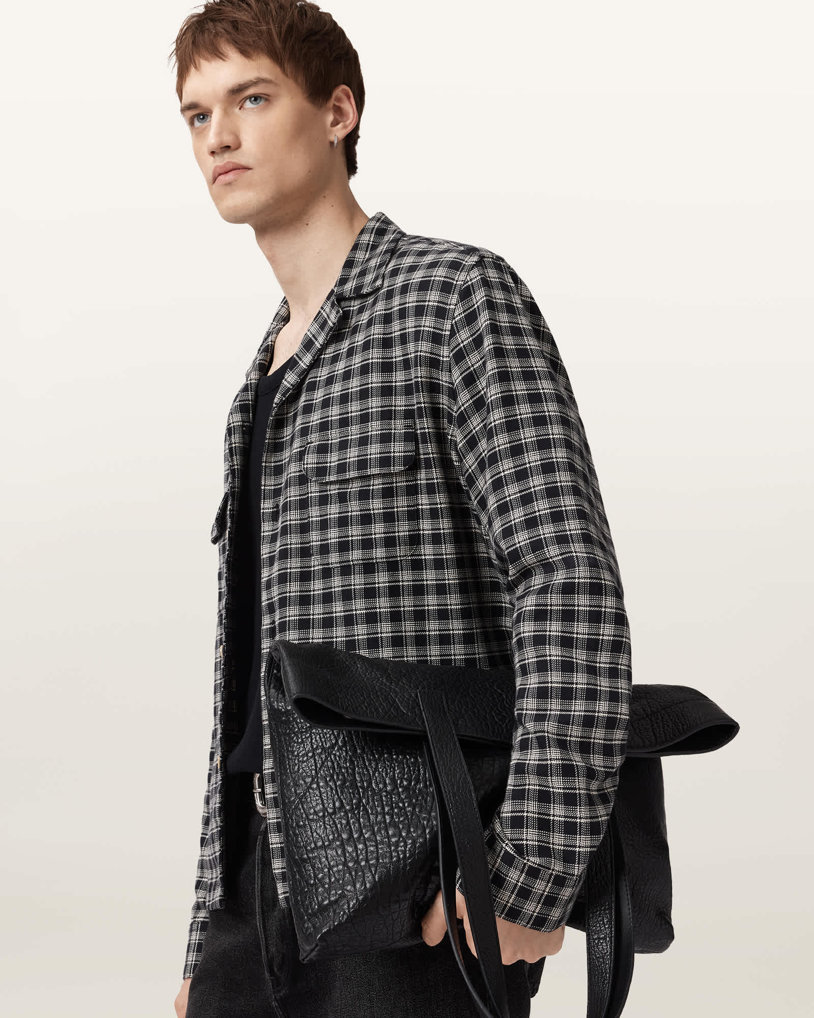 Allsaints Horton Button Down Shirt In Black