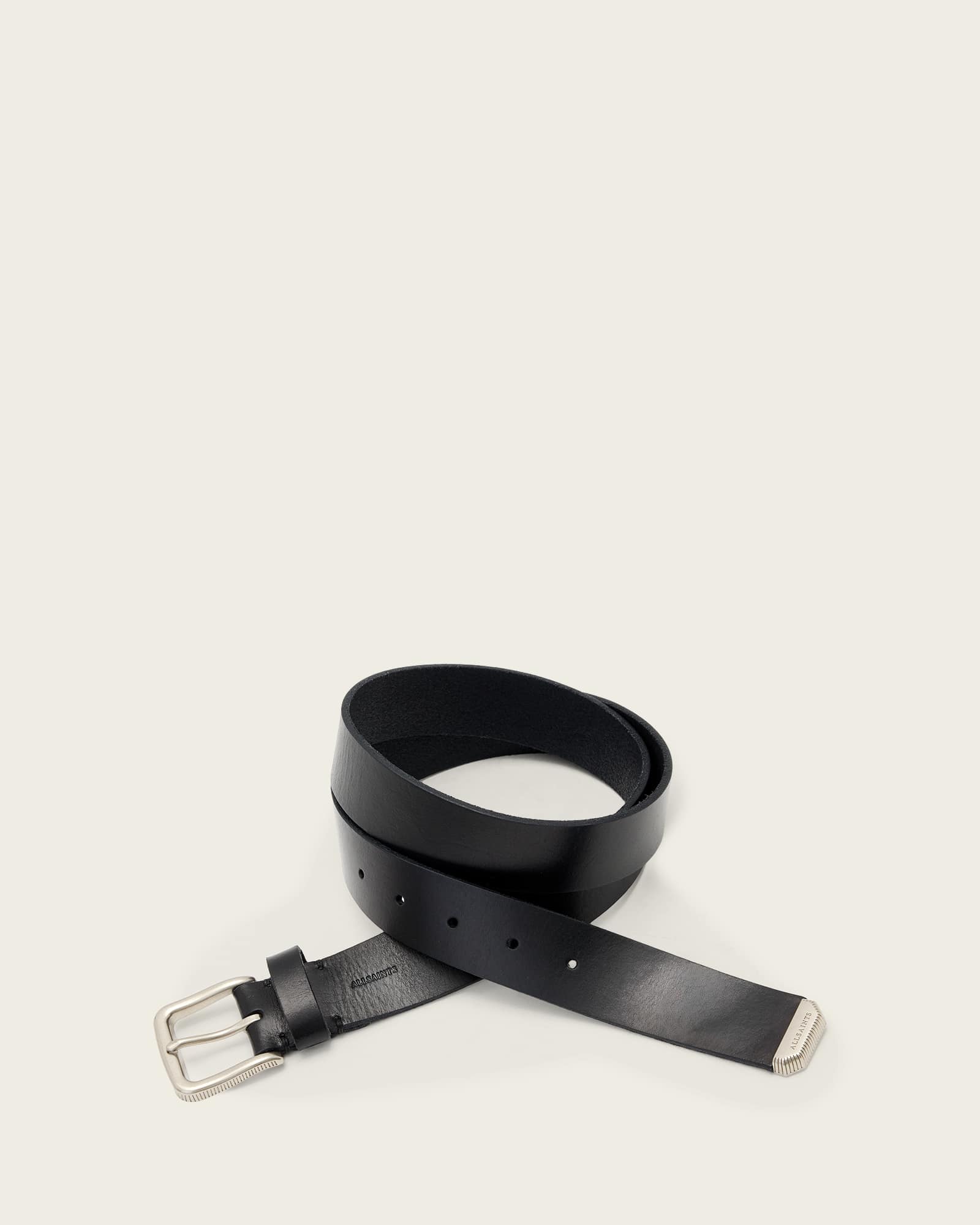 Allsaints Men's Black Martin Leather Belt - Size  30