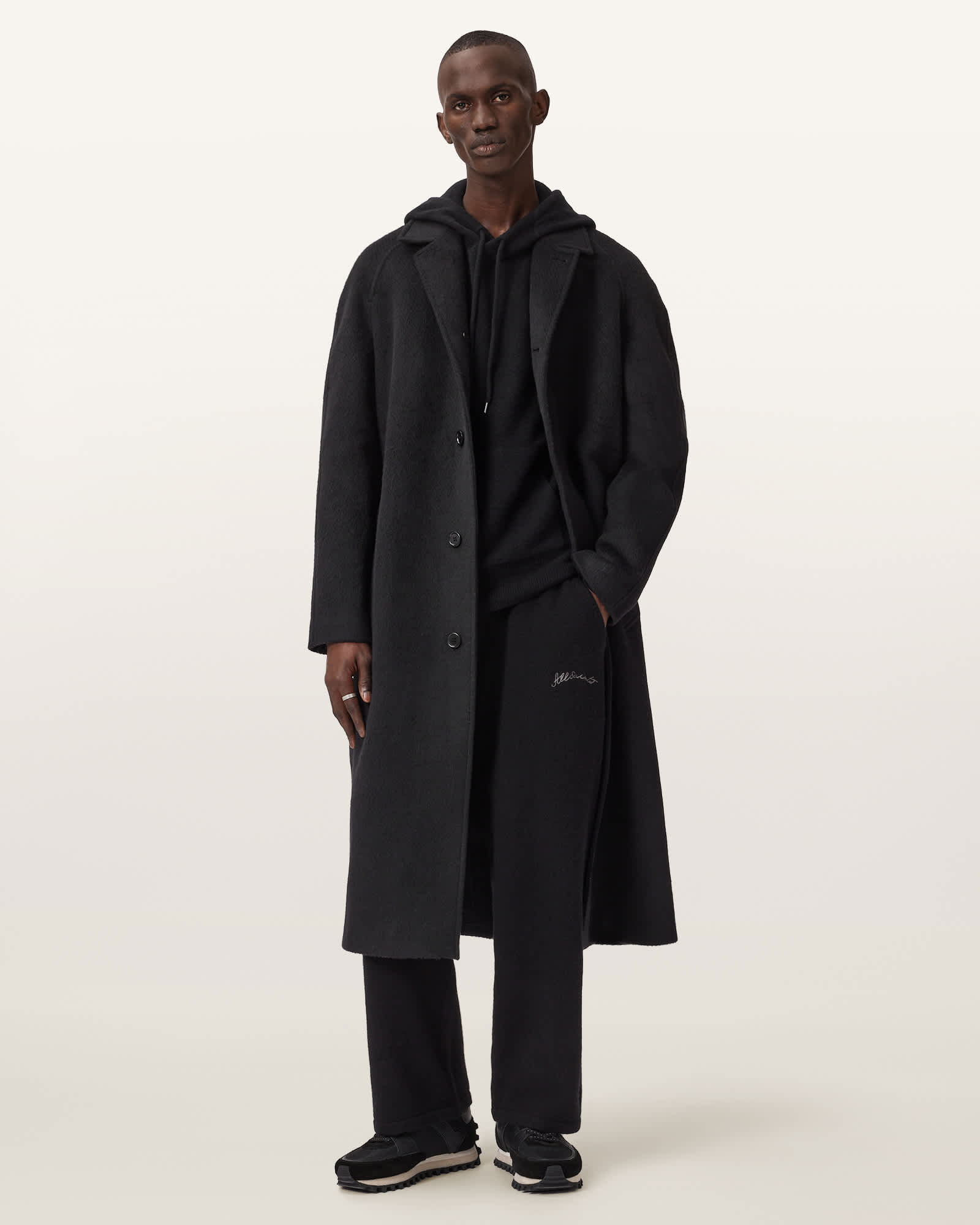 AllSaints Odessa Embroidered Joggers,, Black