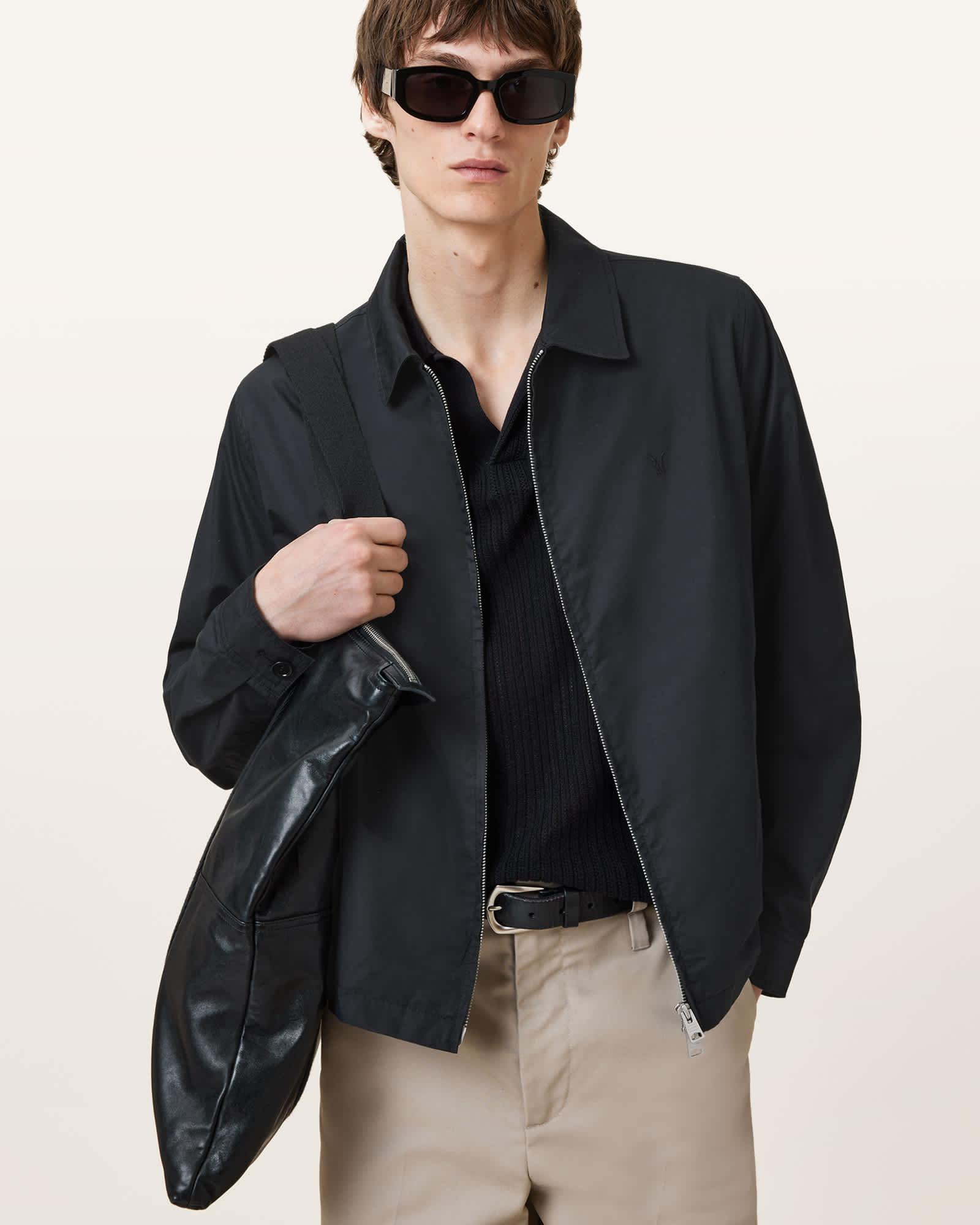 AllSaints Trey Ramskull Bomber Jacket,, Black