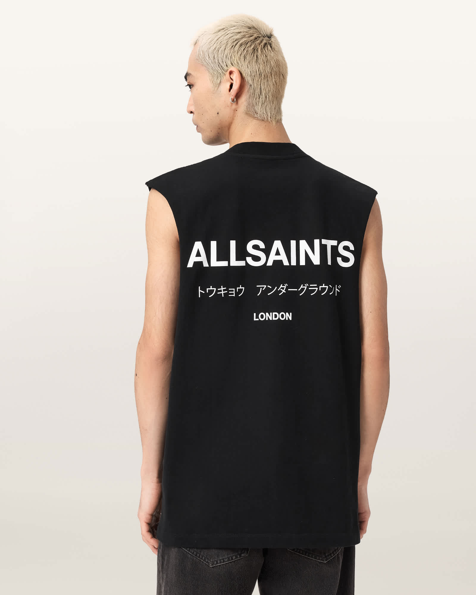 AllSaints Cotton Underground Sleeveless Crew Neck T-Shirt, Size: M