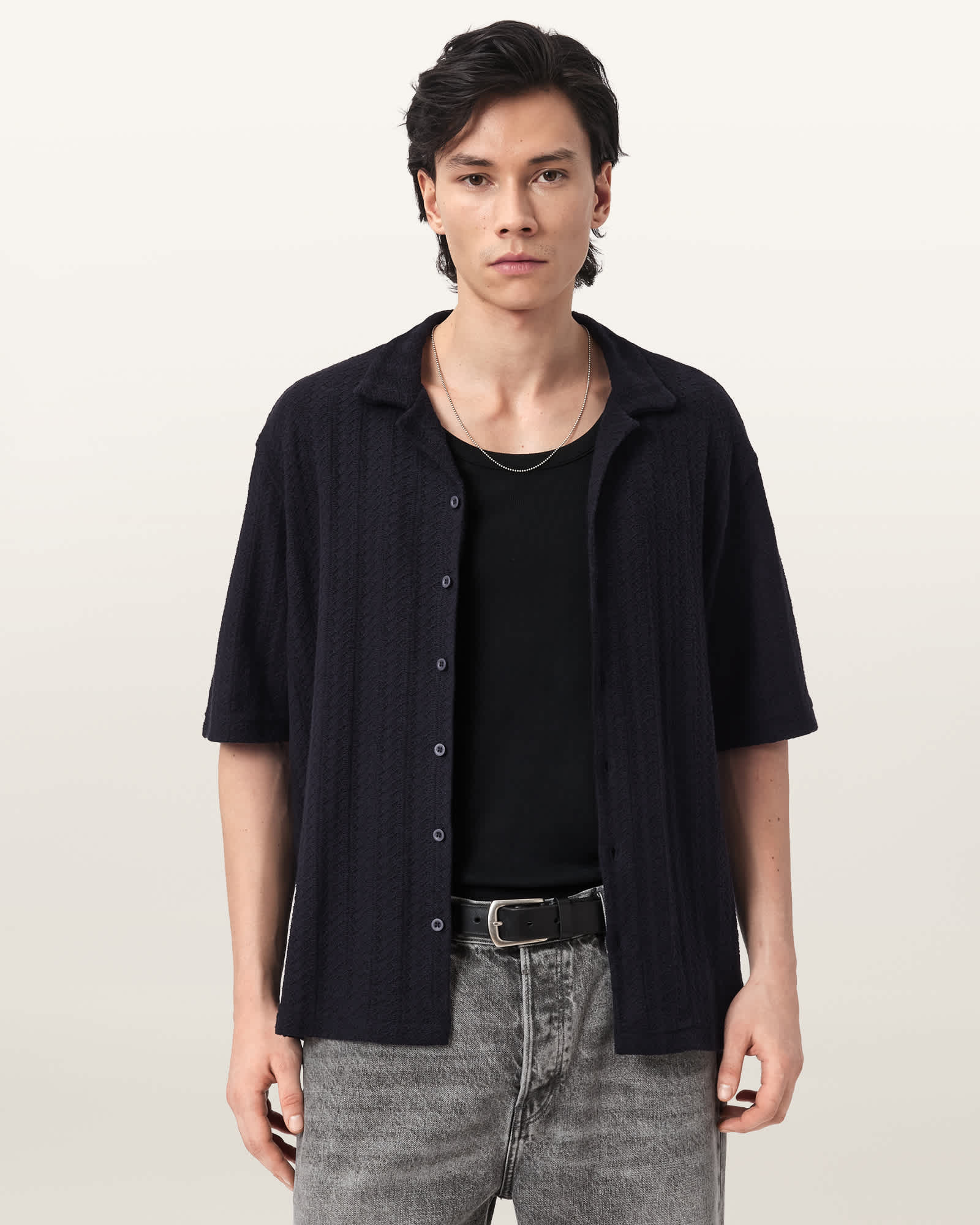 AllSaints Cotton Trace Oversized Textured Shirt, Size: XS