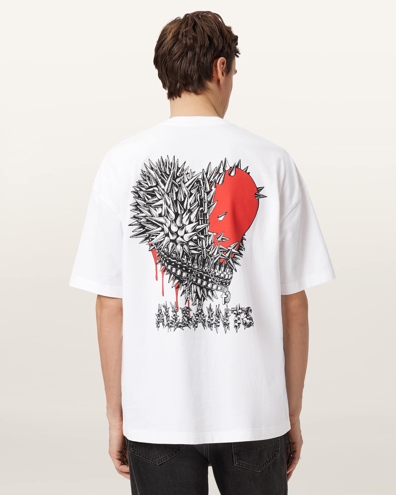 AllSaints Cotton Chaste Oversized Graphic T-Shirt, Size: XS