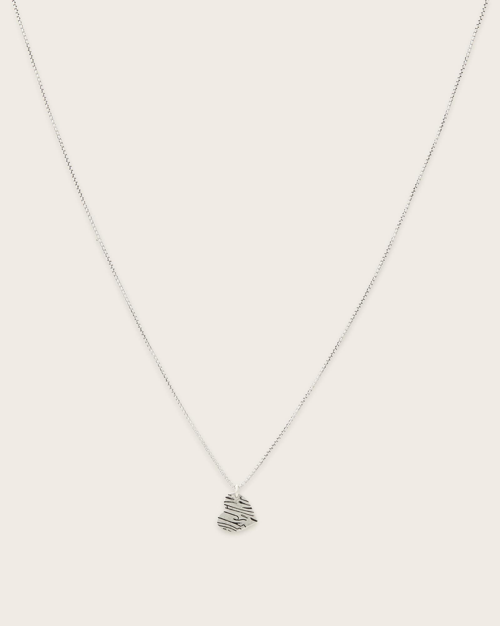AllSaints Byron Sterling Silver Heart Necklace