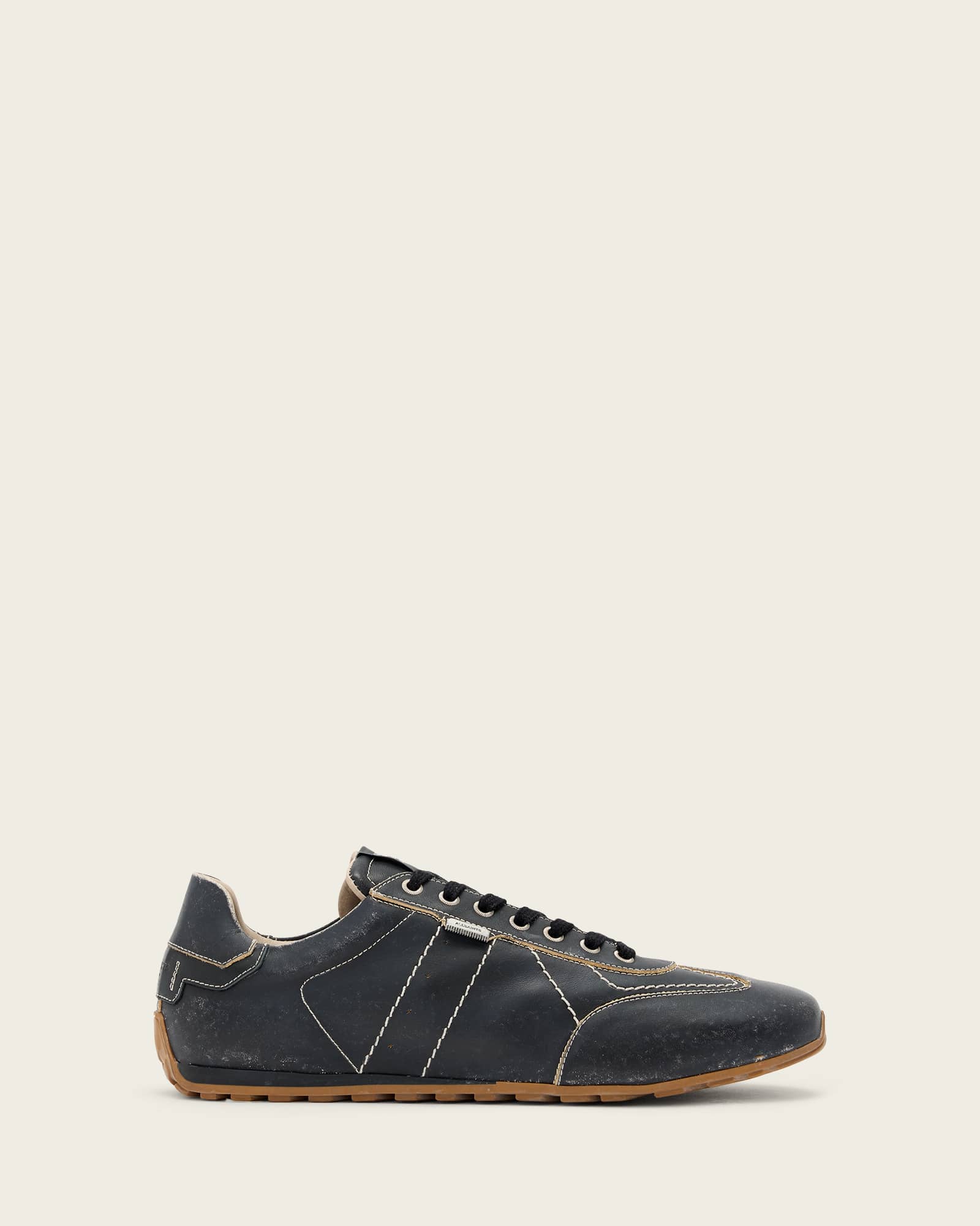 AllSaints Leather Liam Low Top Trainers, Size: UK 11/US 12/EU 45