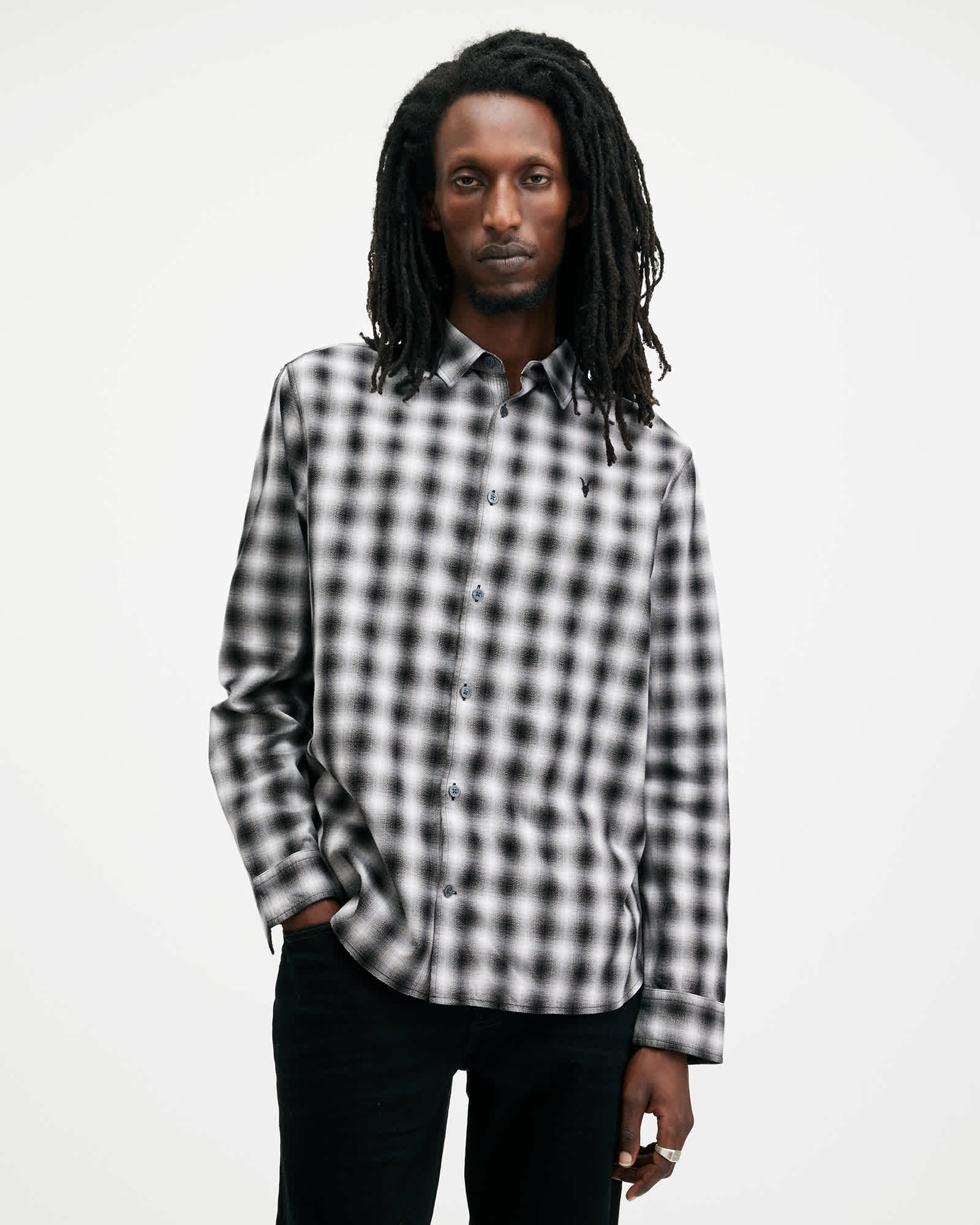 Allsaints Men's Elektra Relaxed Fit Checked Shirt - Size  Xxl