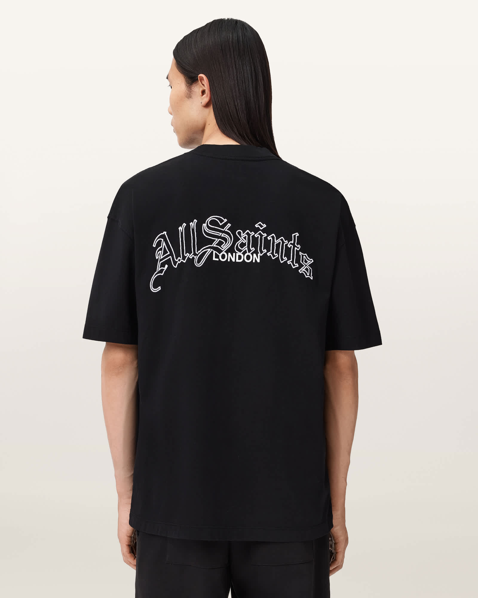AllSaints Descent Oversized Graphic T-Shirt, Black