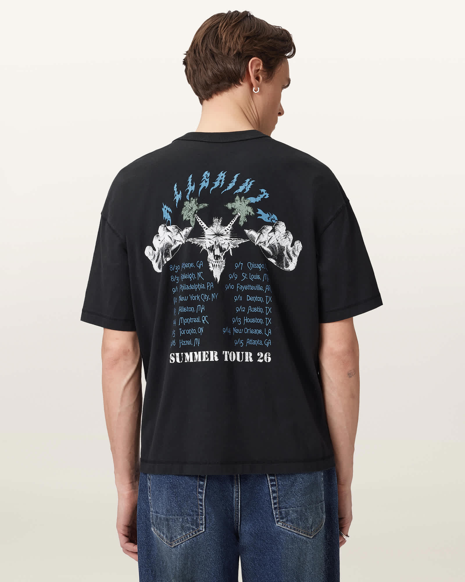 AllSaints Men's Palm Ripper Short Sleeve Graphic T-Shirt