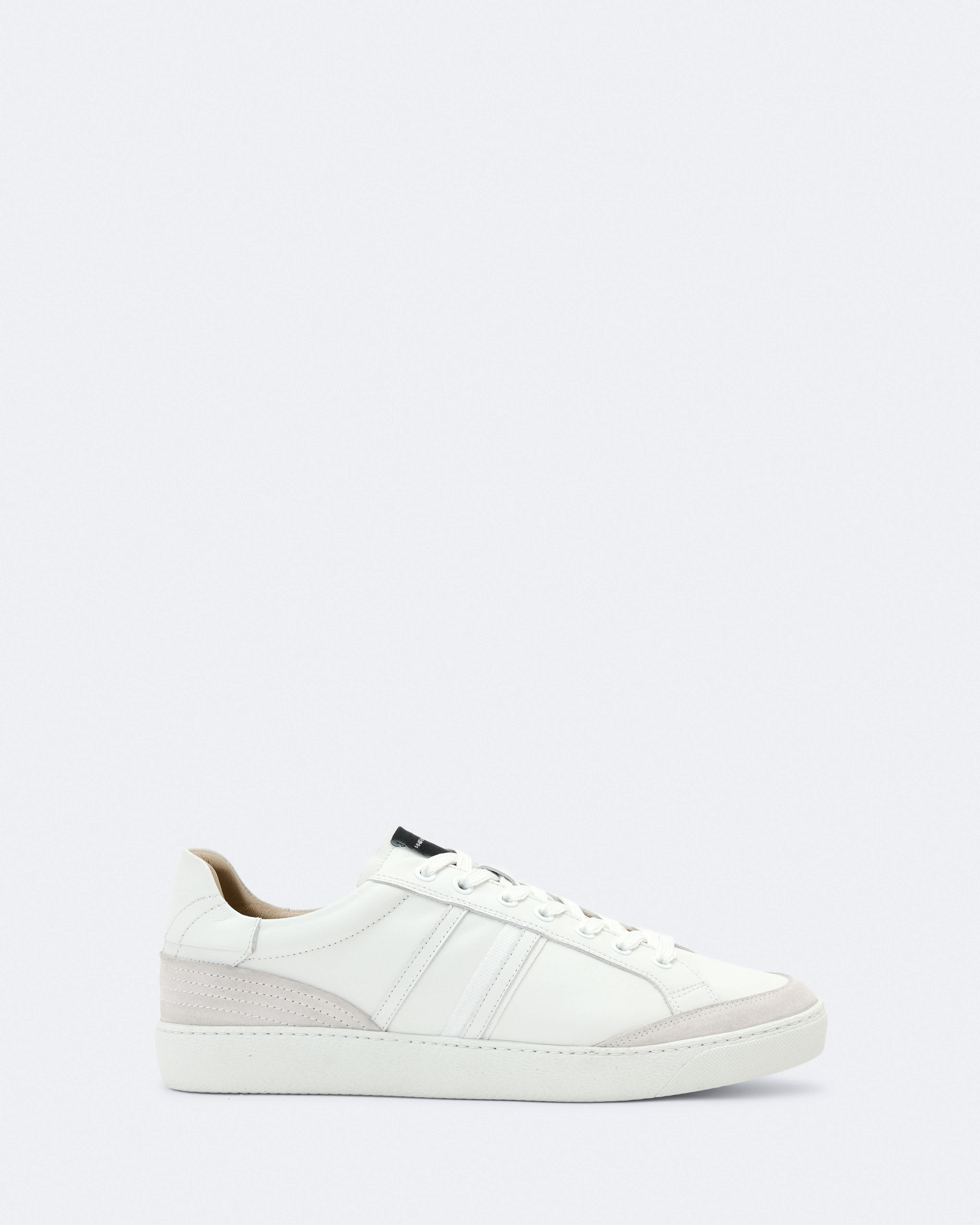 Allsaints Men's Sheer Contrast Leather Trainers In White/white