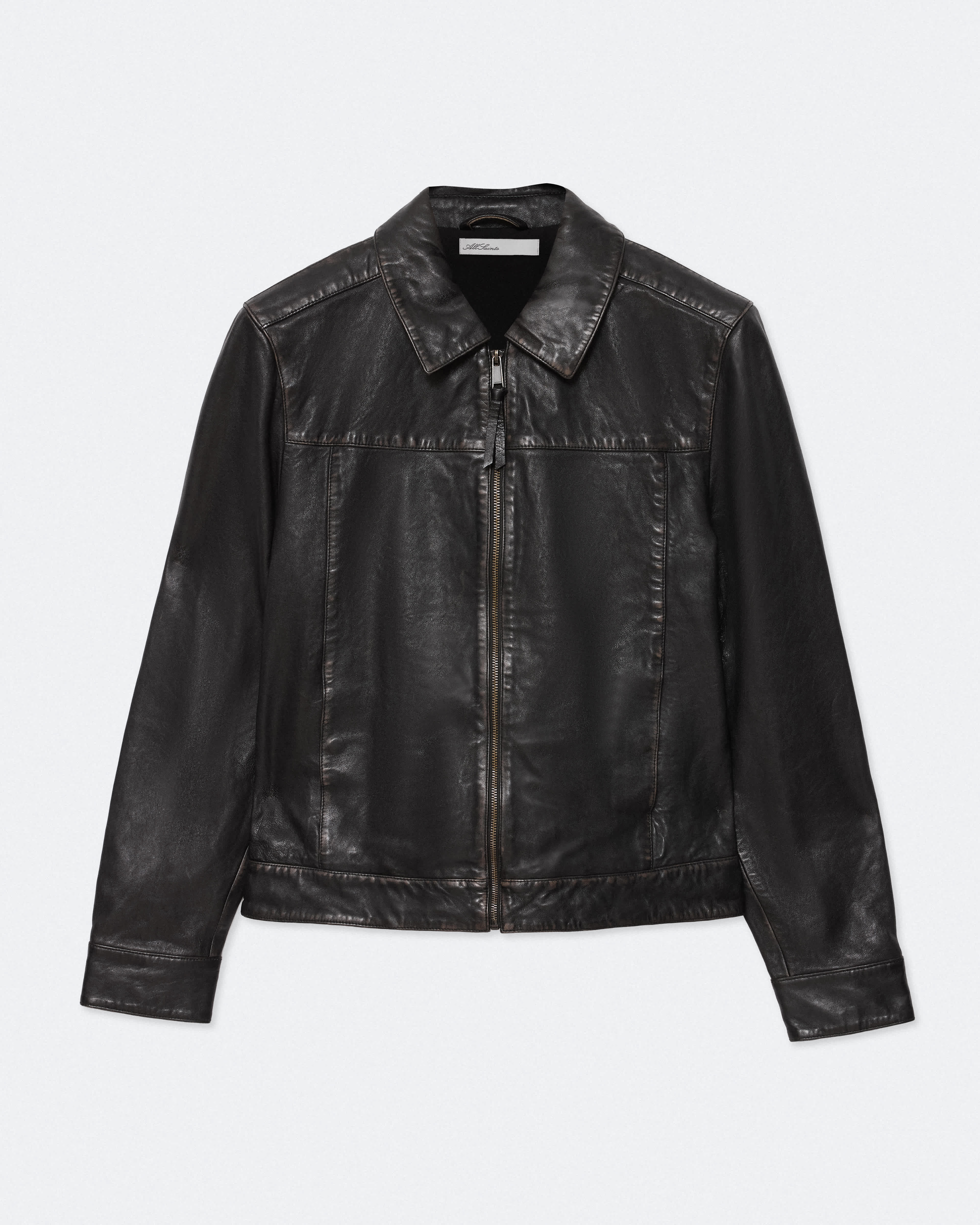AllSaints Men’s Oakland Leather Jacket, Size: XXL