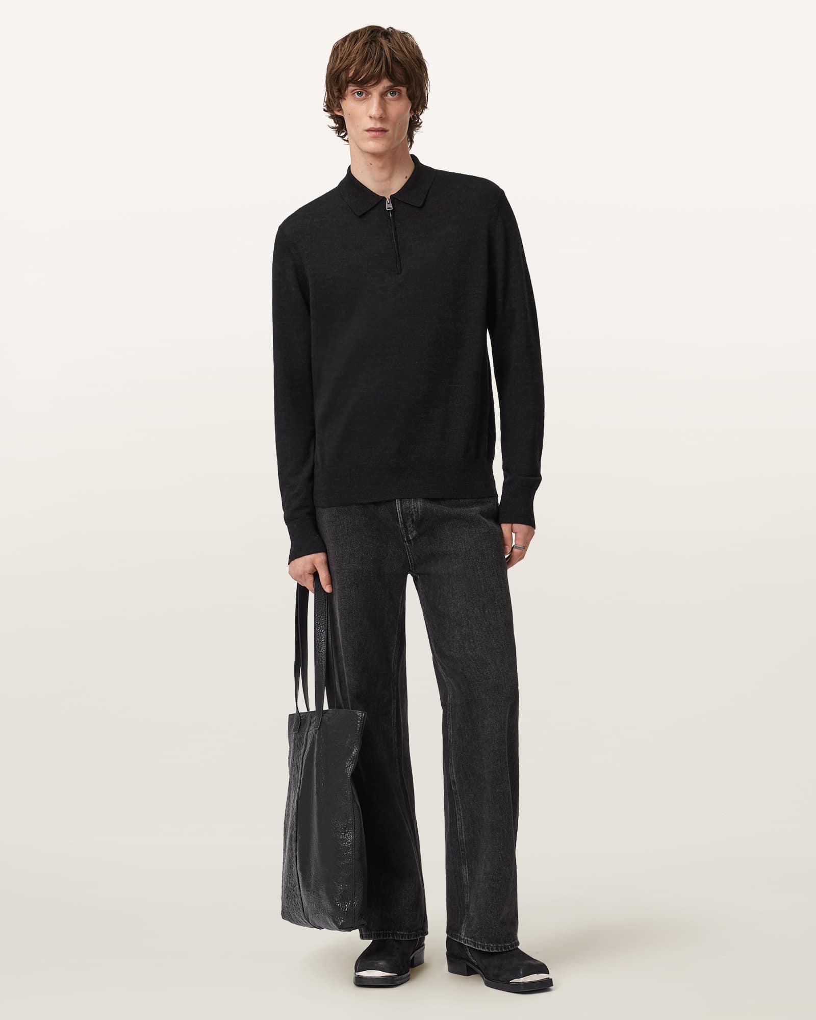 AllSaints Albany Merino Ramskull Polo
