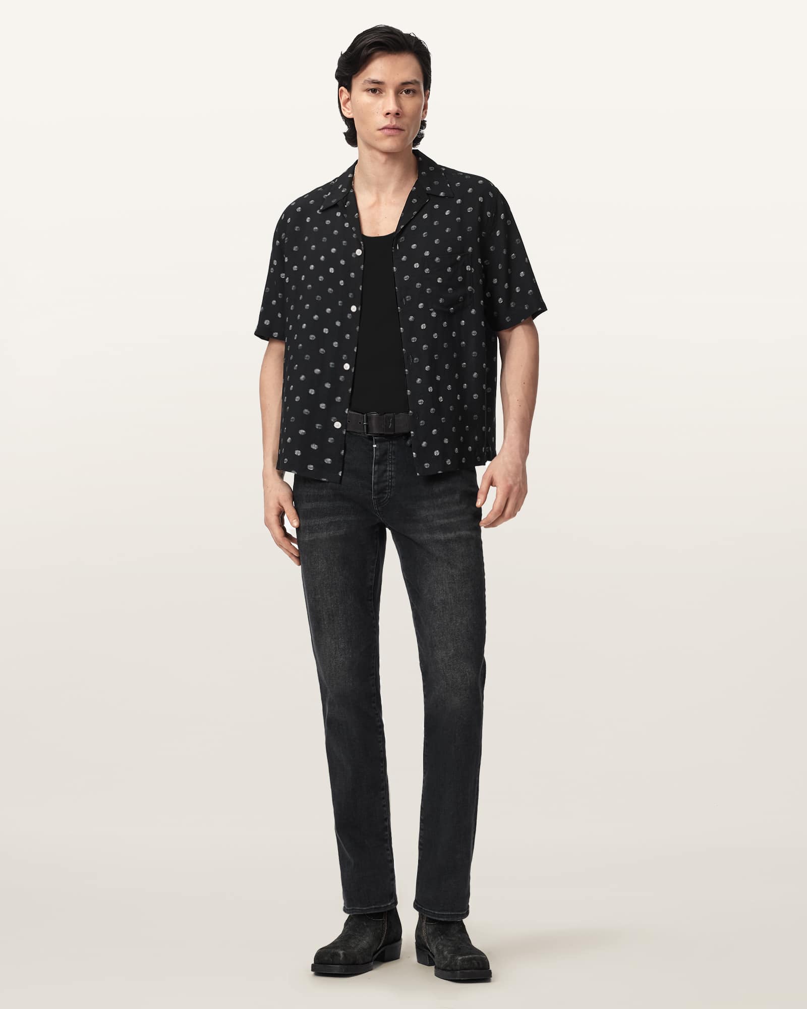 AllSaints Viscose Upton Short Sleeve Boxy Shirt, Size: M