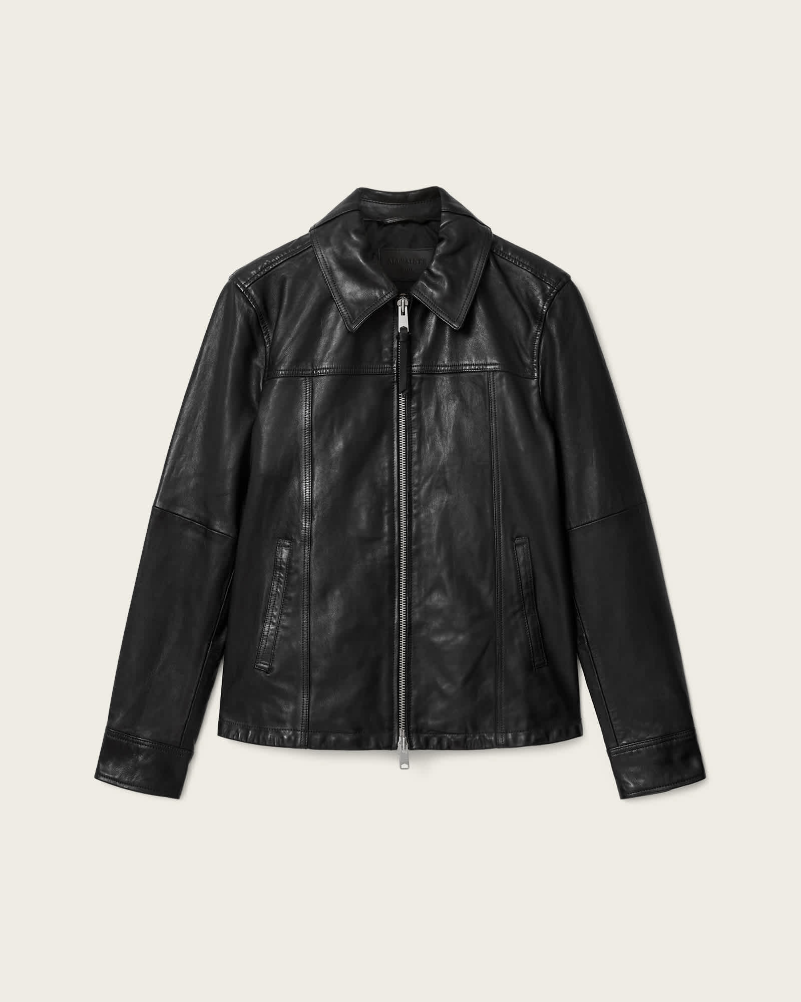 AllSaints Leather Repurpose Tailored Leather Jacket, Size: L