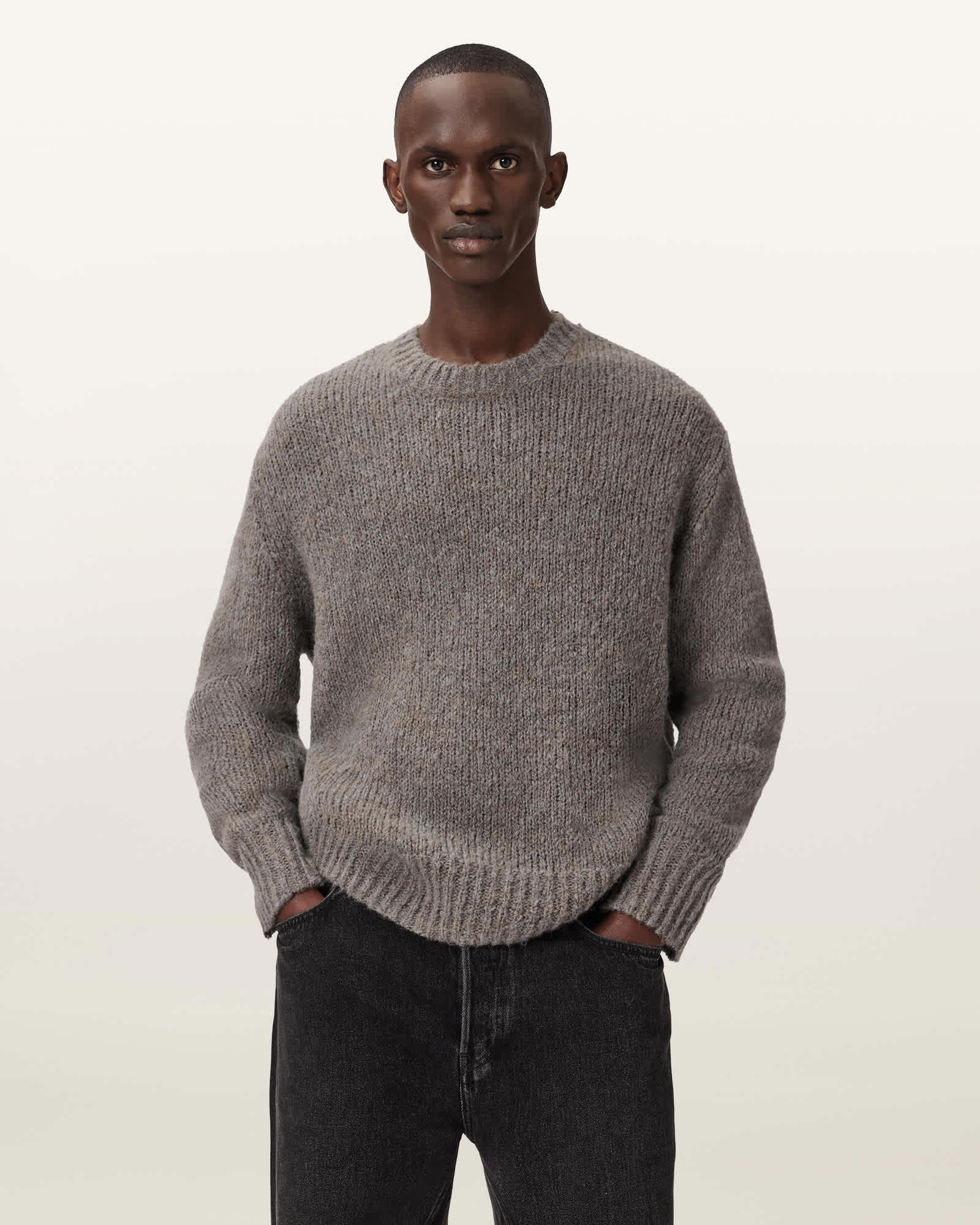 AllSaints Wool/Alpaca Saku Oversized Wool Blend Jumper, Size: M