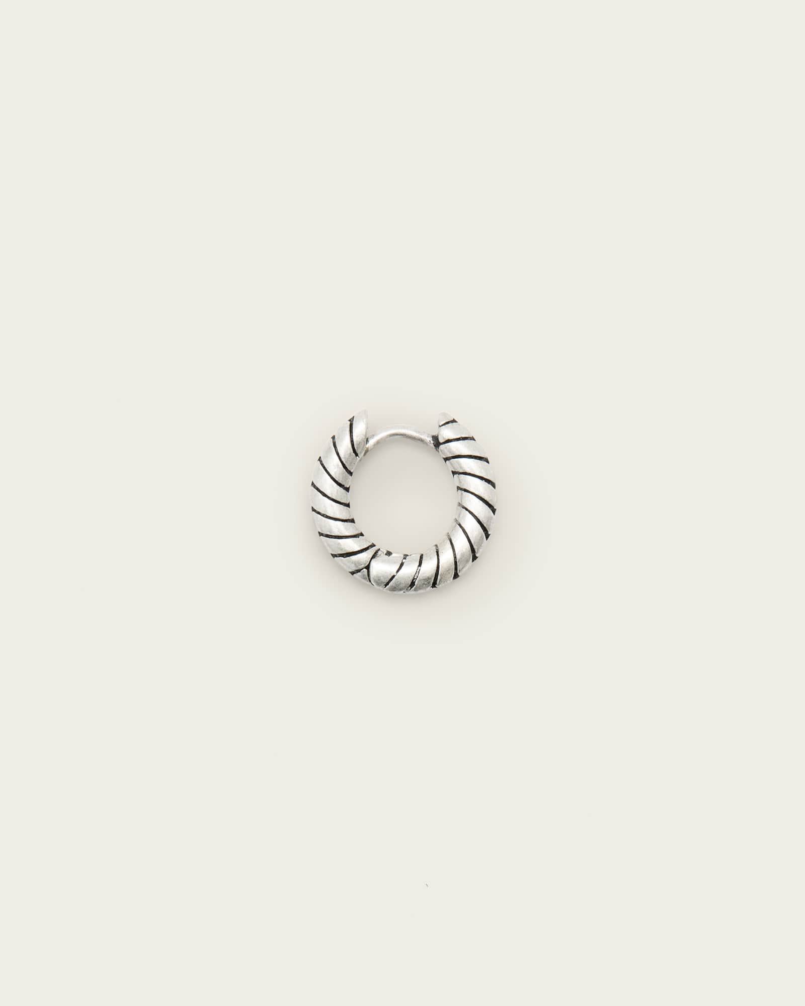 Allsaints Men's Silver Python Hoop Earring, One Size