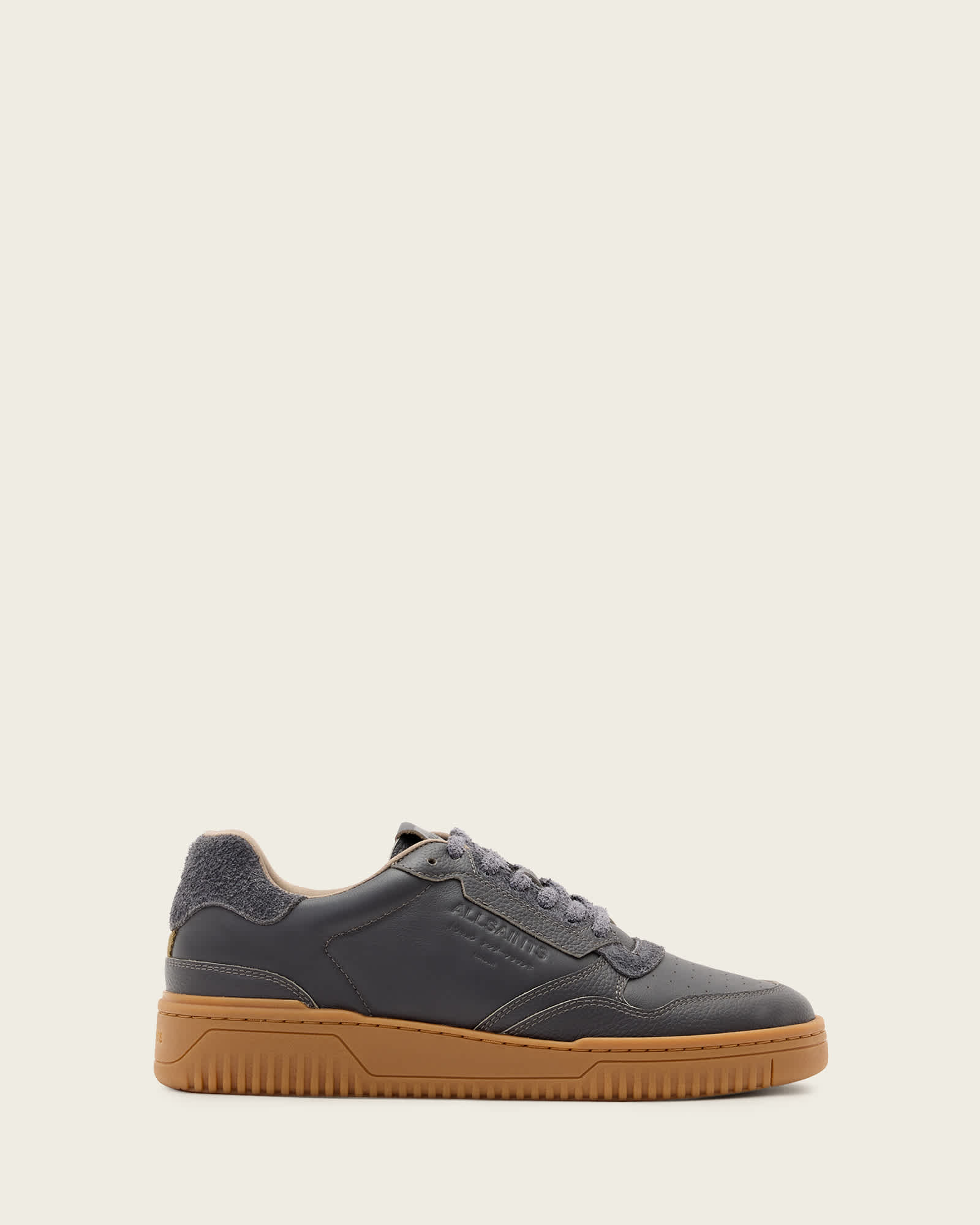 AllSaints Regan Low Top Trainers,, Charcoal Grey/gum