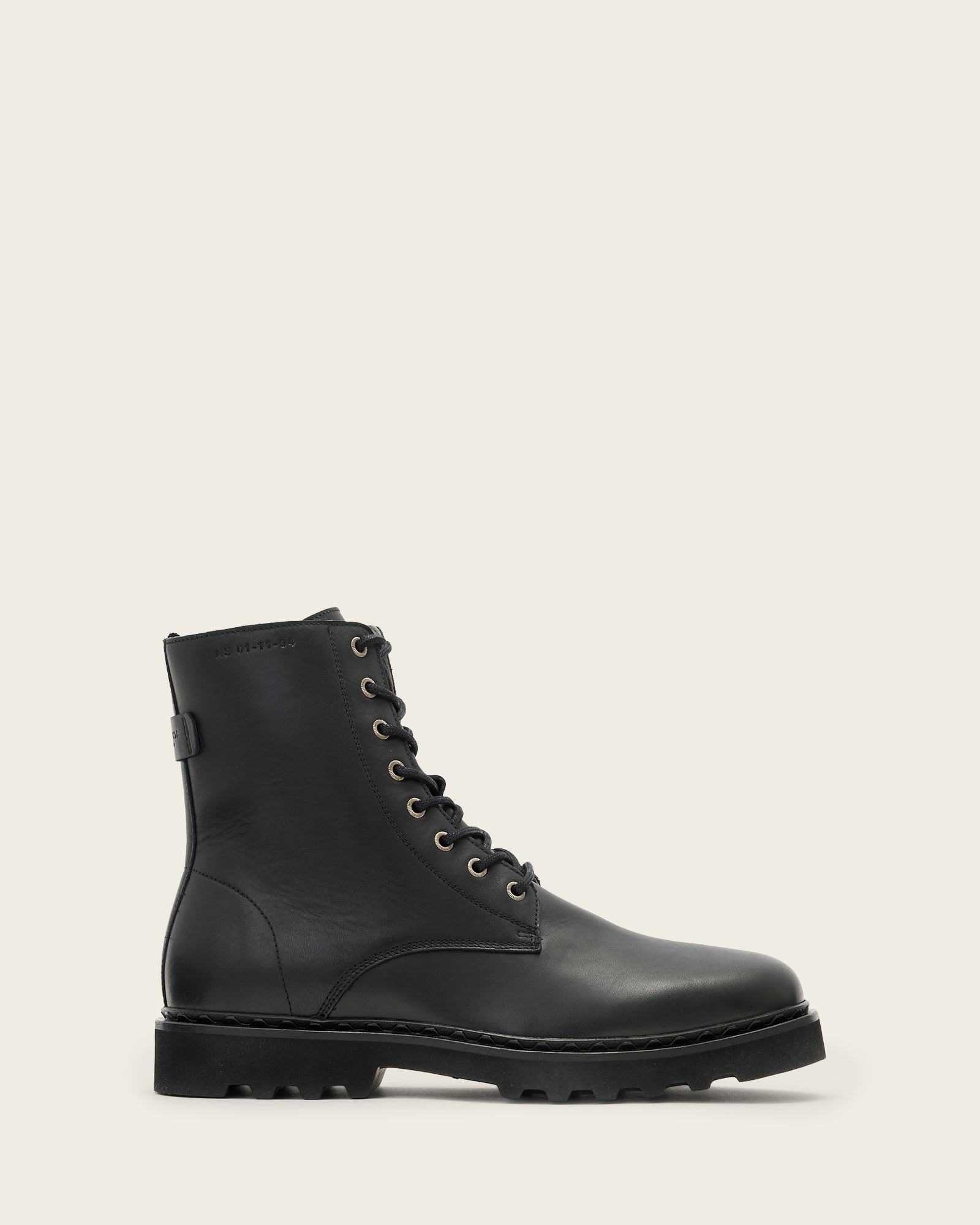 Allsaints Skiff Military Boots In Animal Print