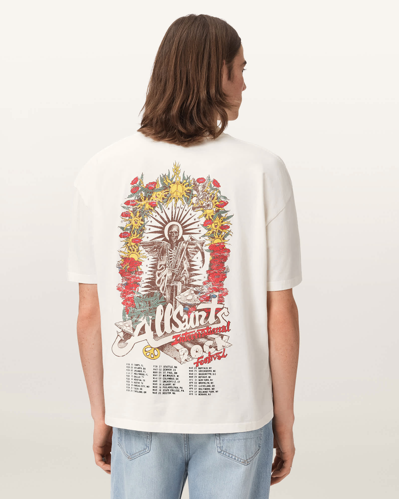 AllSaints Cotton Roque Short Sleeve Oversized Crew Neck T-Shirt, Size: XS