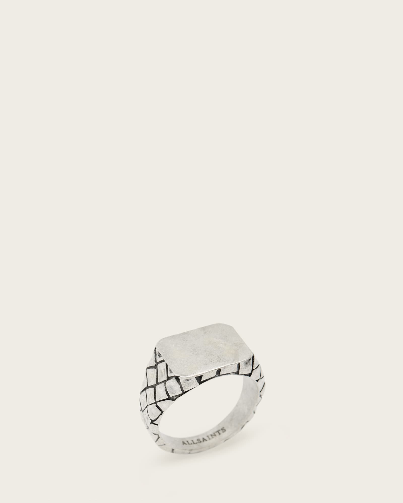 AllSaints Carter Textured Signet Ring