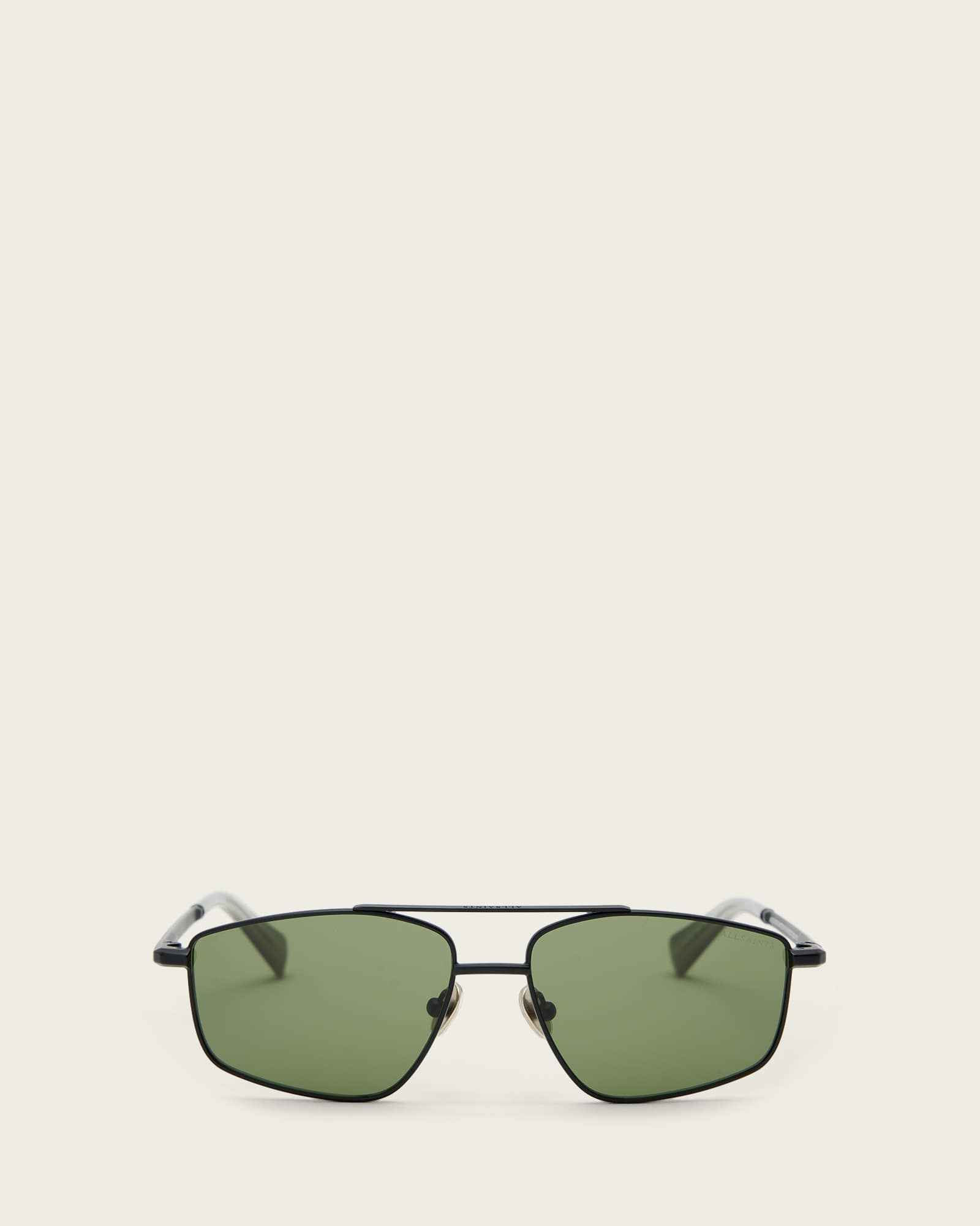 Allsaints Zinc Virgo Navigator Square Sunglasses In Green