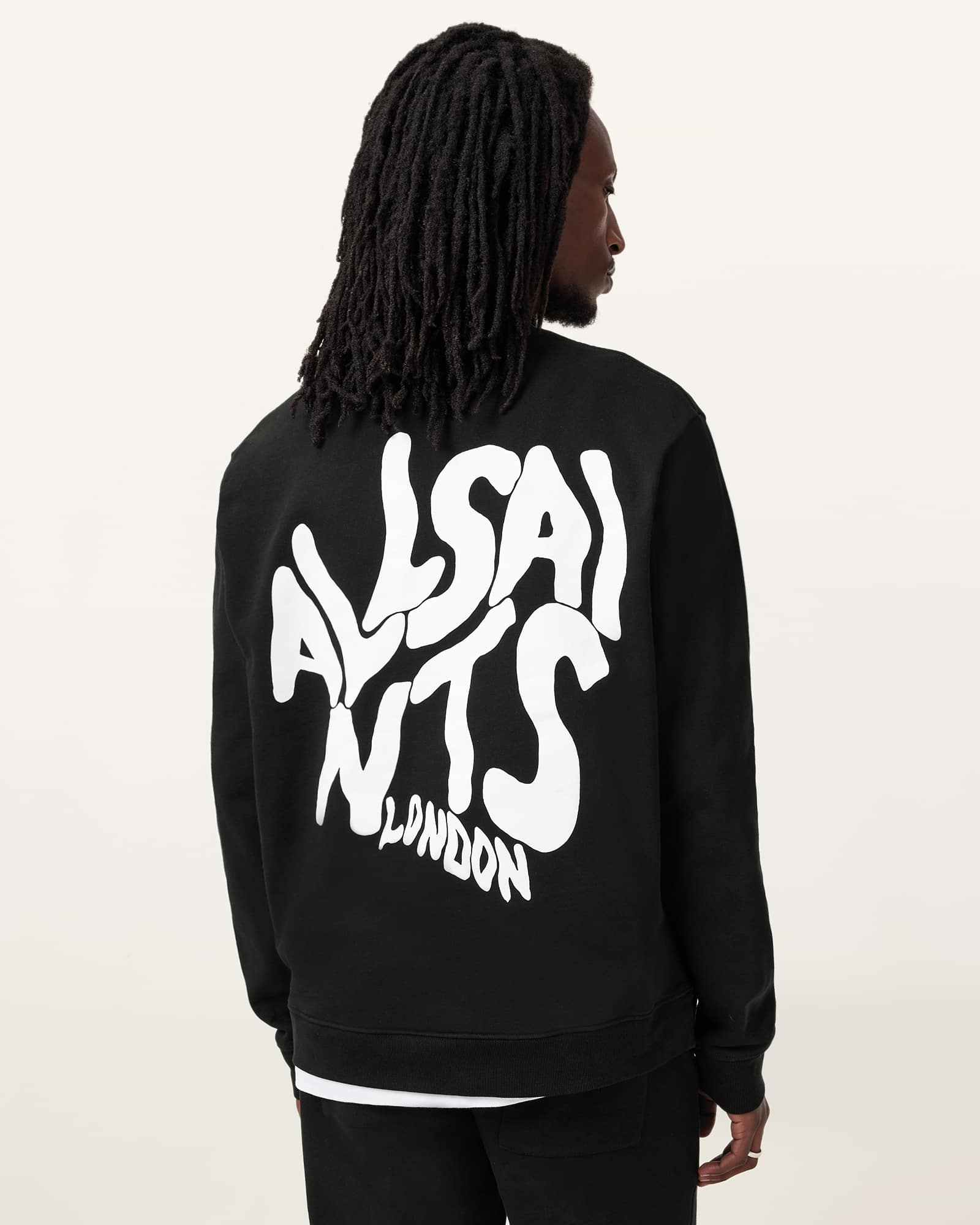 AllSaints Men's Cotton Orlando Oversized Crew Neck Sweatshirt, Size: XXL
