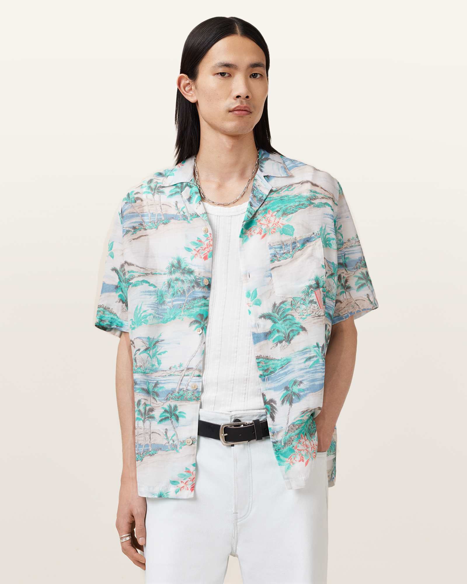 AllSaints Biarritz Short Sleeve Printed Shirt