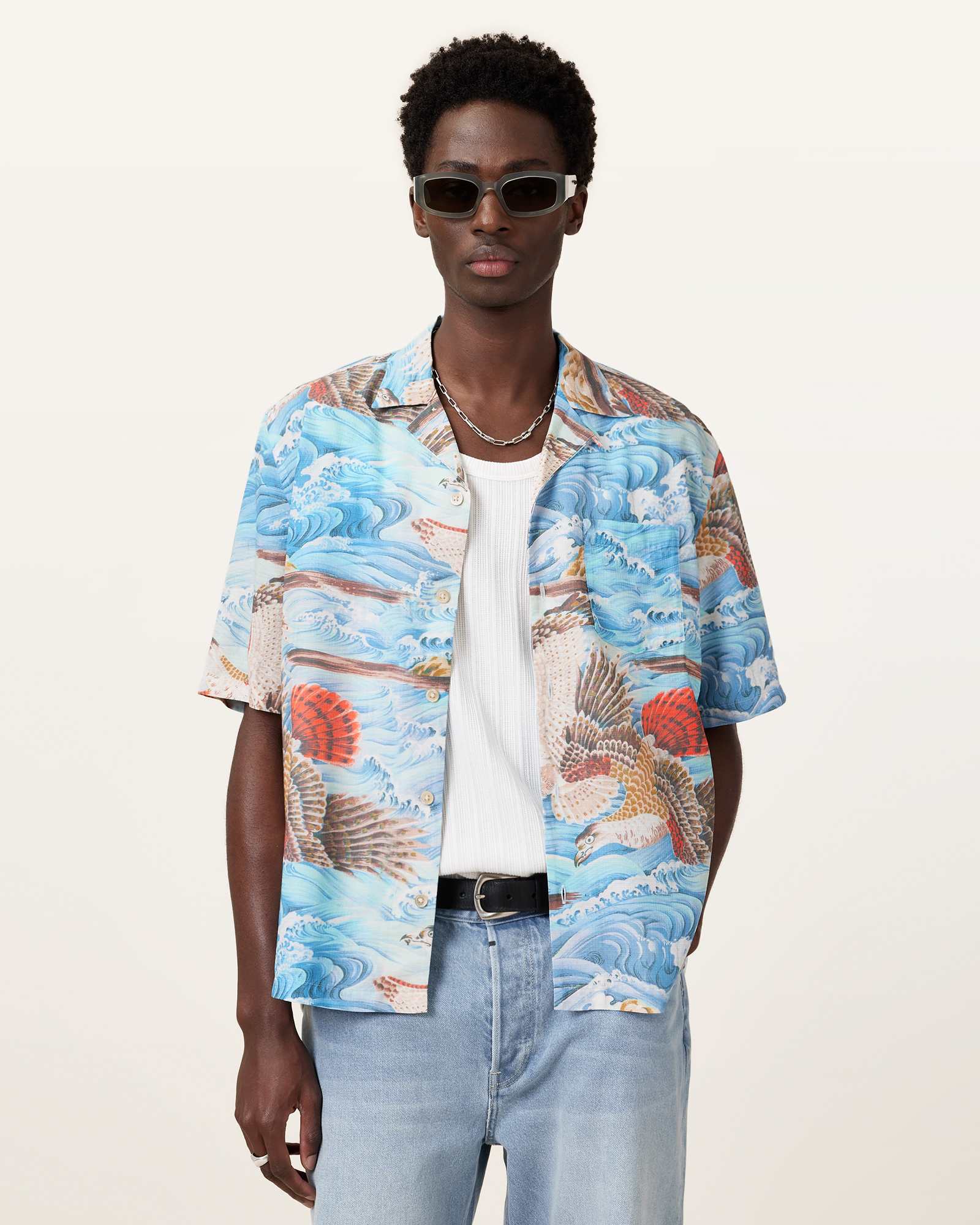AllSaints Corsican Relaxed Fit Hawaiian Shirt