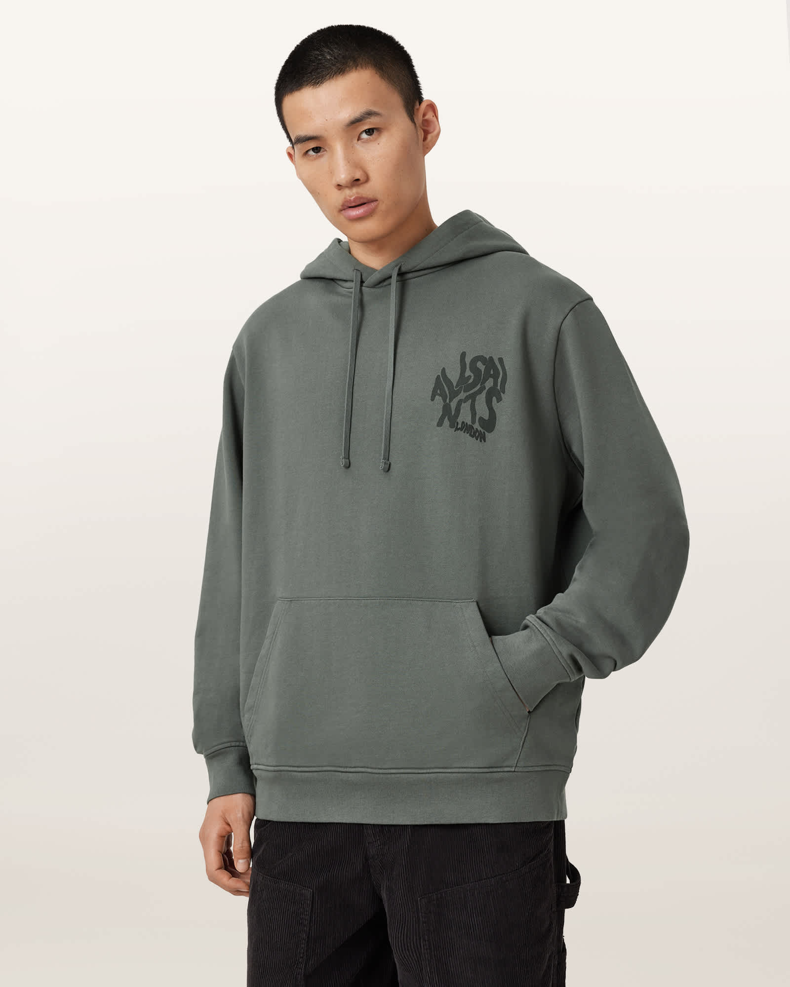 AllSaints Orlando Relaxed Fit Logo Hoodie