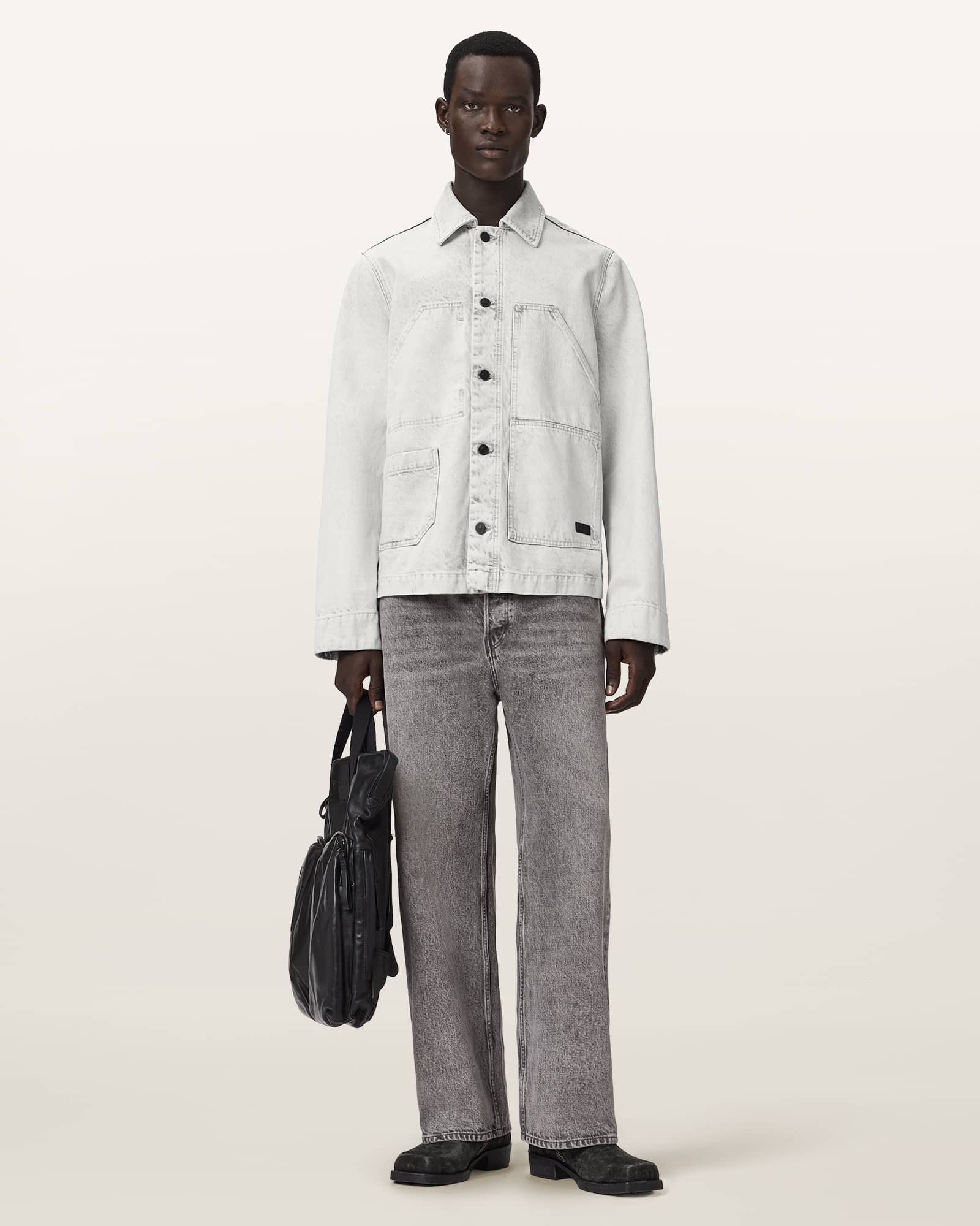 AllSaints Cotton Mukesh Relaxed Fit Denim Shacket, Size: XS