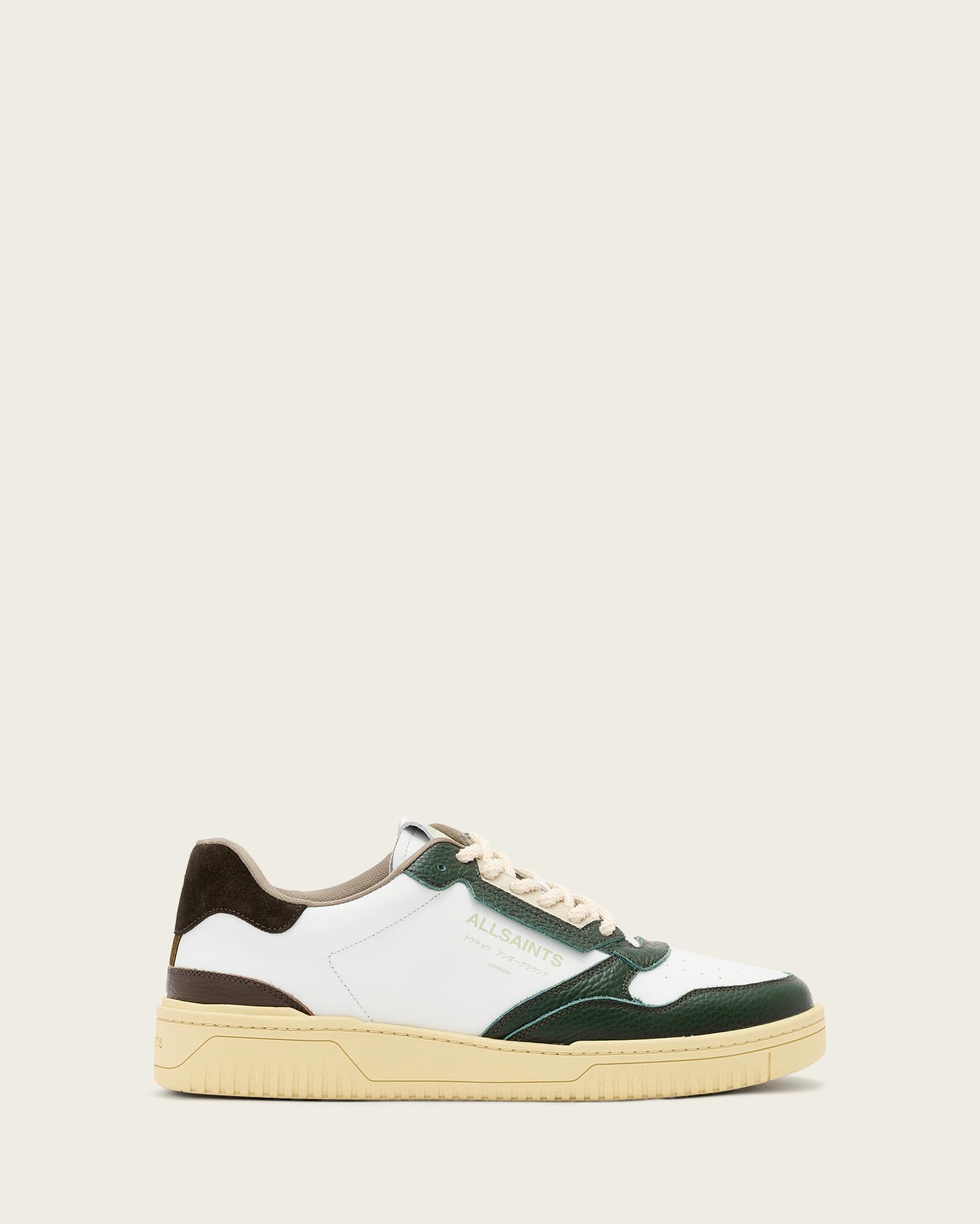 AllSaints Leather Regan Low Top Trainers, Size: UK 7/US 8/EU 41