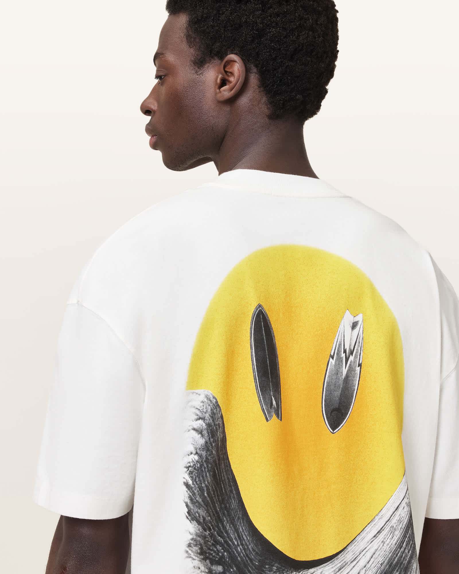 AllSaints Party Wave Oversized T-Shirt, White