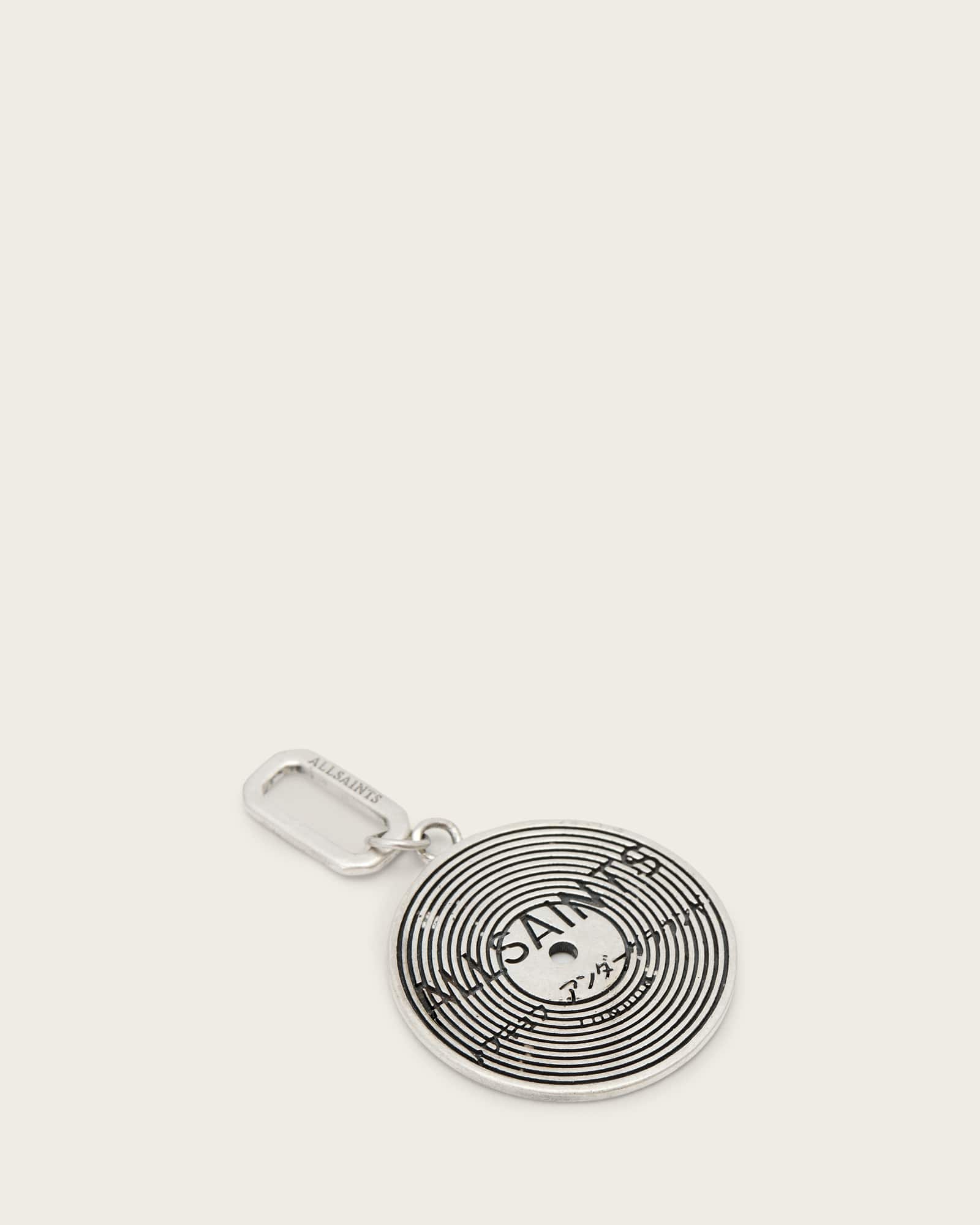 Allsaints Men's Silver Record Sterling Pendant Charm, One Size