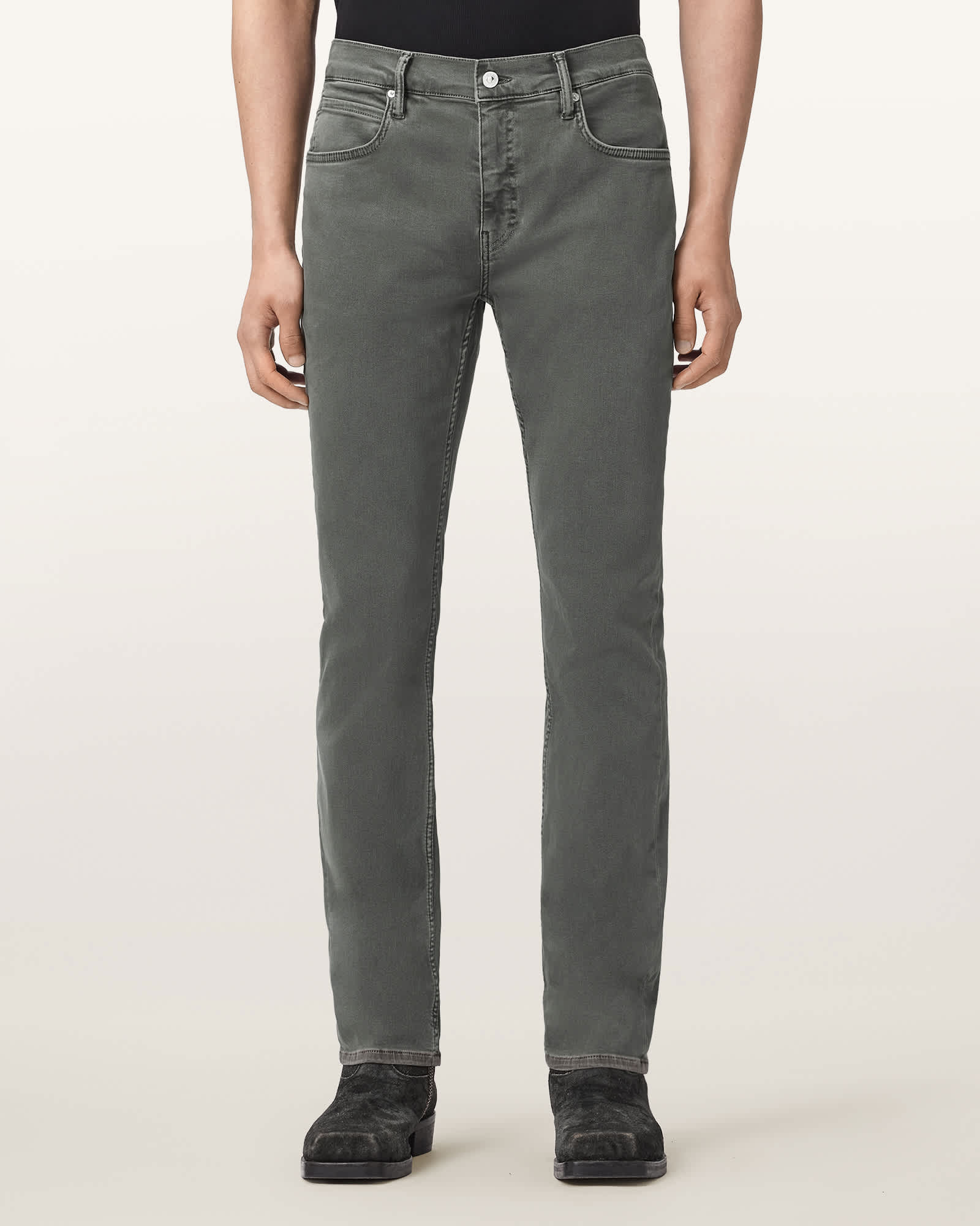 Allsaints Men's Grey Sid Skinny Denim Ultra Jeans - Size  38/L32