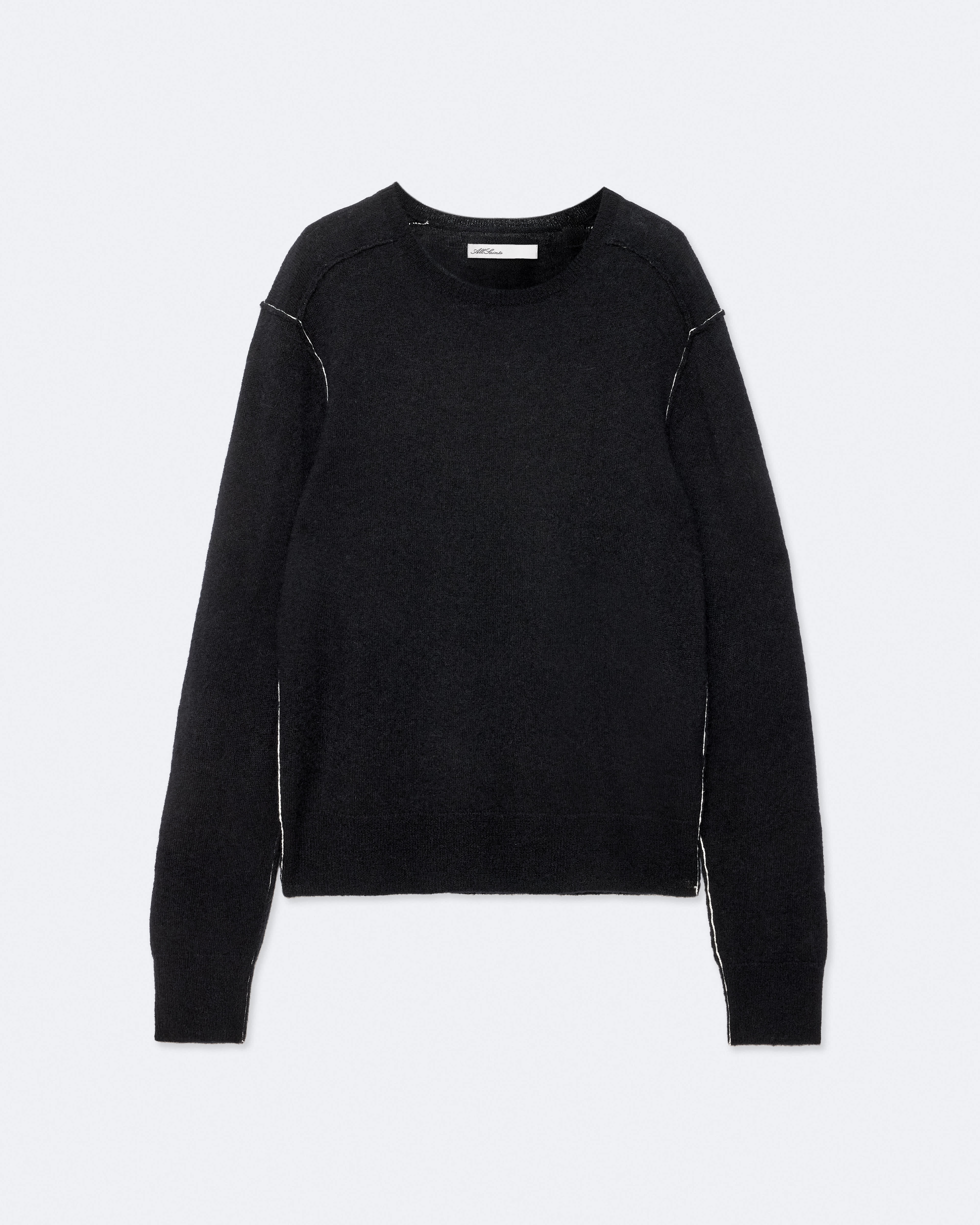 AllSaints Men's Soren Alpaca-Blend Crew-Neck Sweater, Black, Size: L