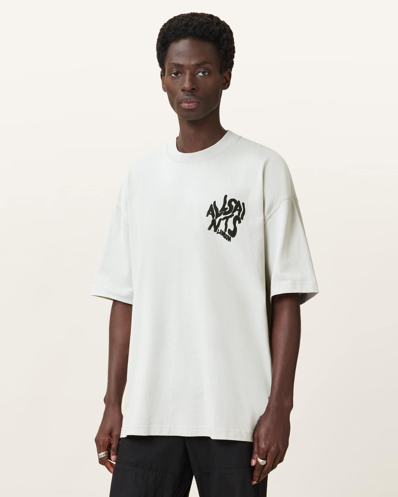 Allsaints Men's Orlando Logo Print Oversized T-Shirt - Size  Xs