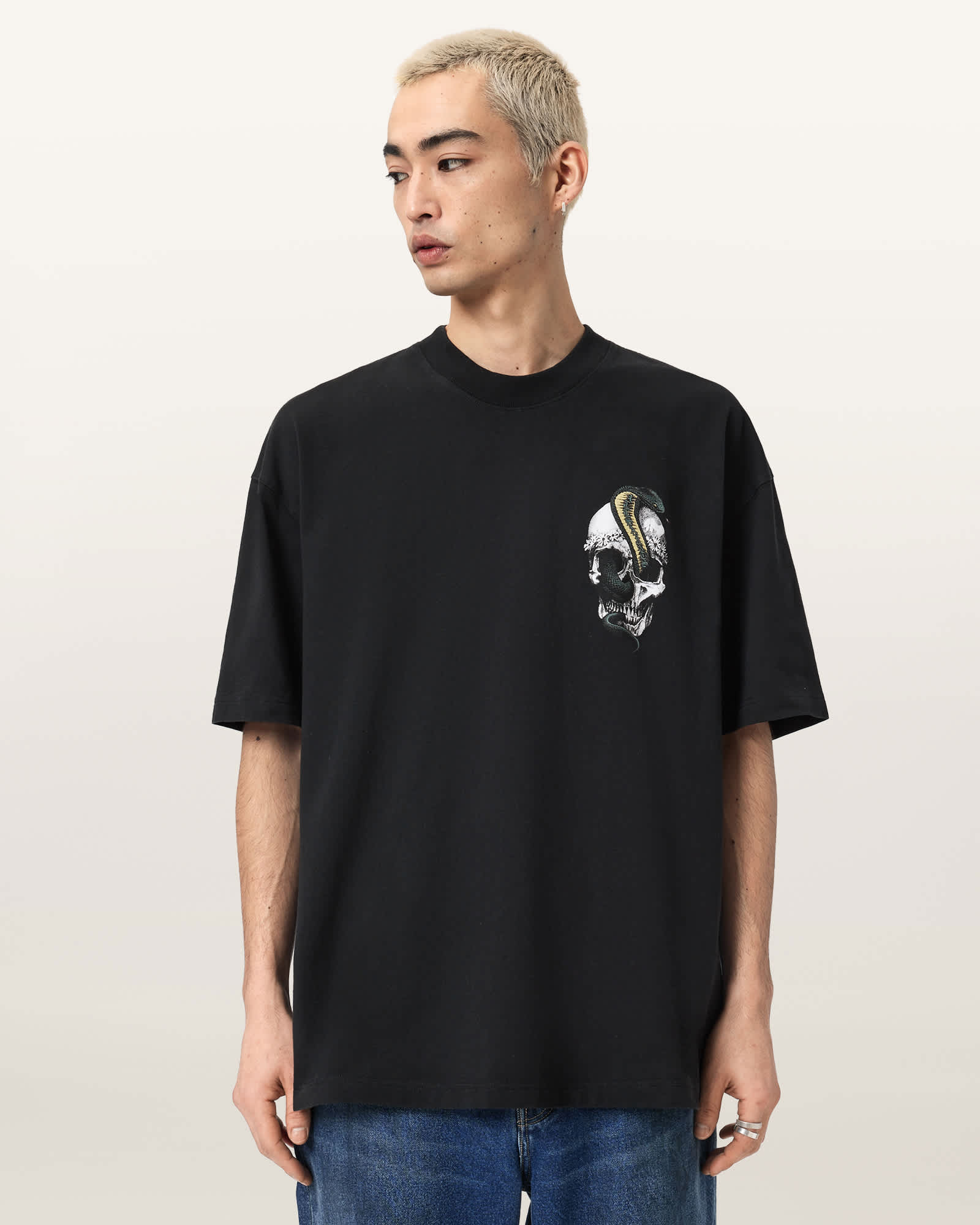 Allsaints Men's Snakehead Oversized Graphic T-Shirt - Size  S