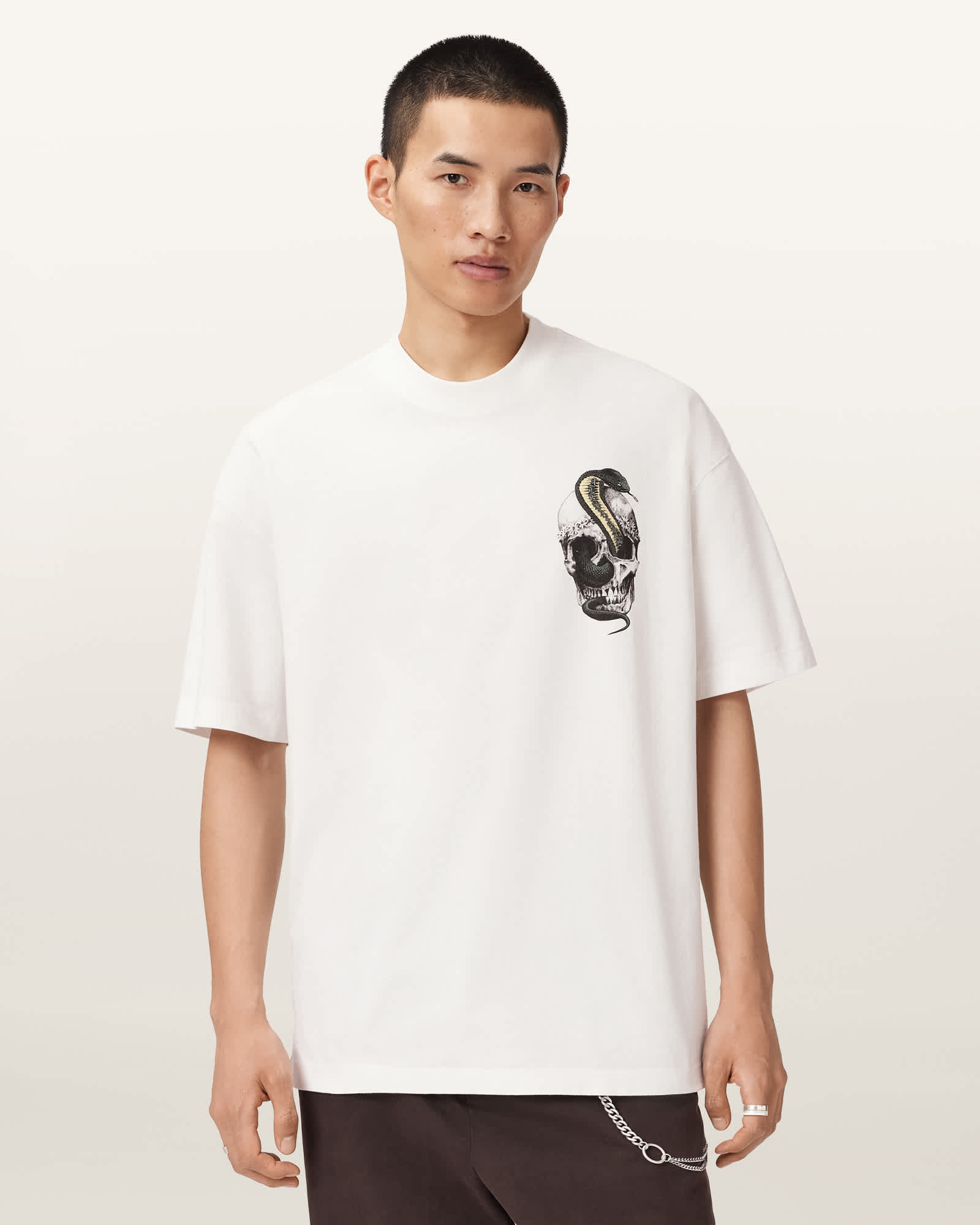 Allsaints Men's Snakehead Oversized Graphic T-Shirt - Size  Xxl