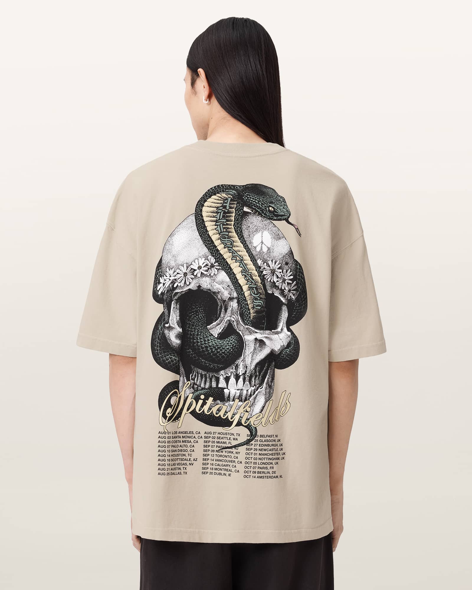 AllSaints Snakehead Oversized Graphic T-Shirt