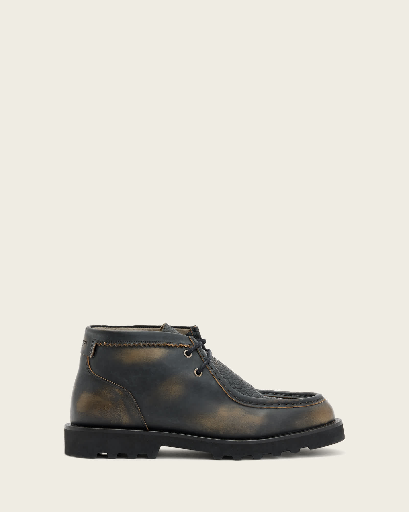 Allsaints Leather Skiff Boots In Multi