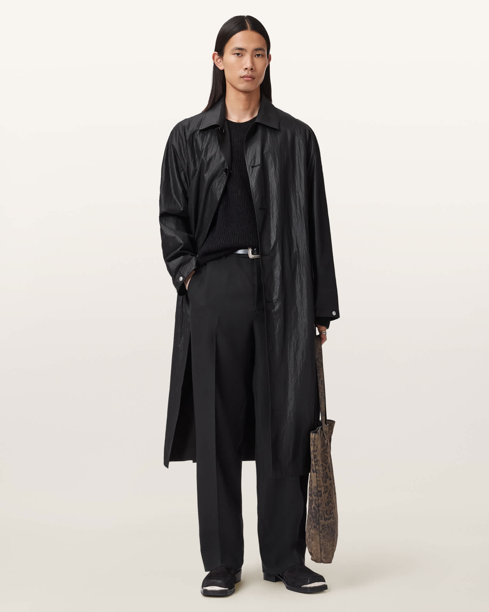 AllSaints Carces Reversible Mac,, Black