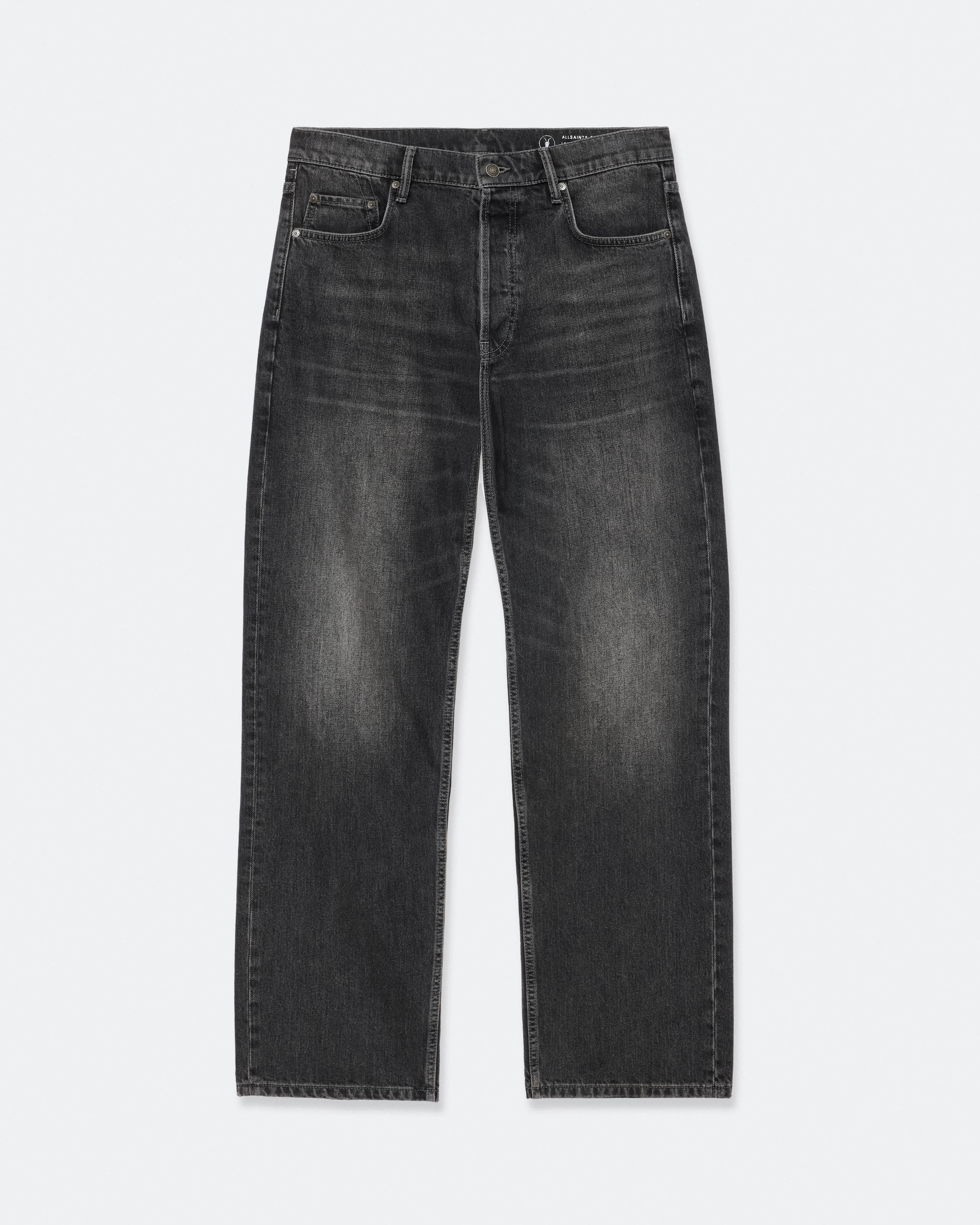 AllSaints Men's Loose-Straight Leg Jeans, Black, Size: 31/L30